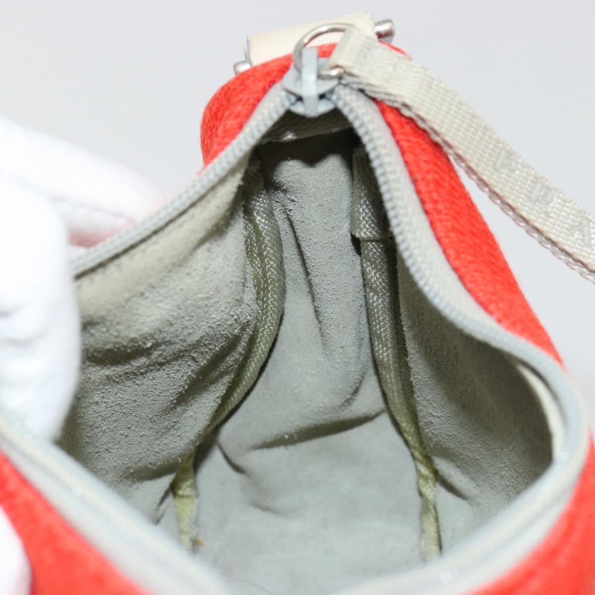 PRADA Sports Shoulder Bag Canvas Orange Silver Auth 180921