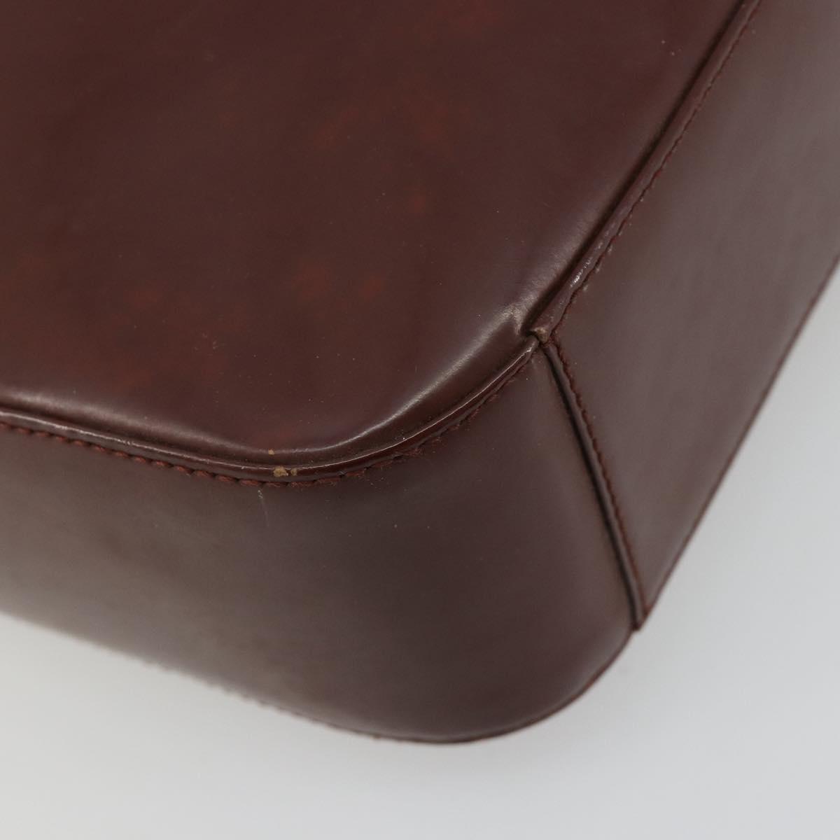 GUCCI Shoulder Bag Patent leather Brown Silver 000 1046 0506 Auth 180923