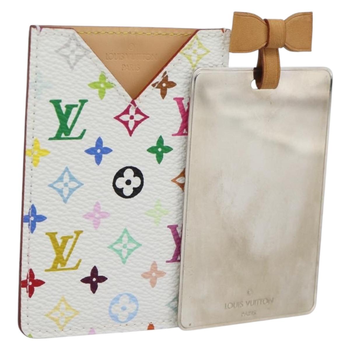 LOUIS VUITTON Monogram Multicolor Etui Hand Mirror White M92651 LV Auth 180935