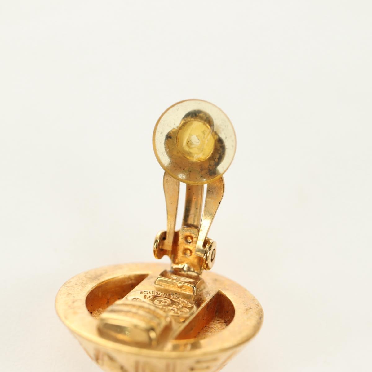 CHANEL Earring metal Gold Tone CC Auth 180936M