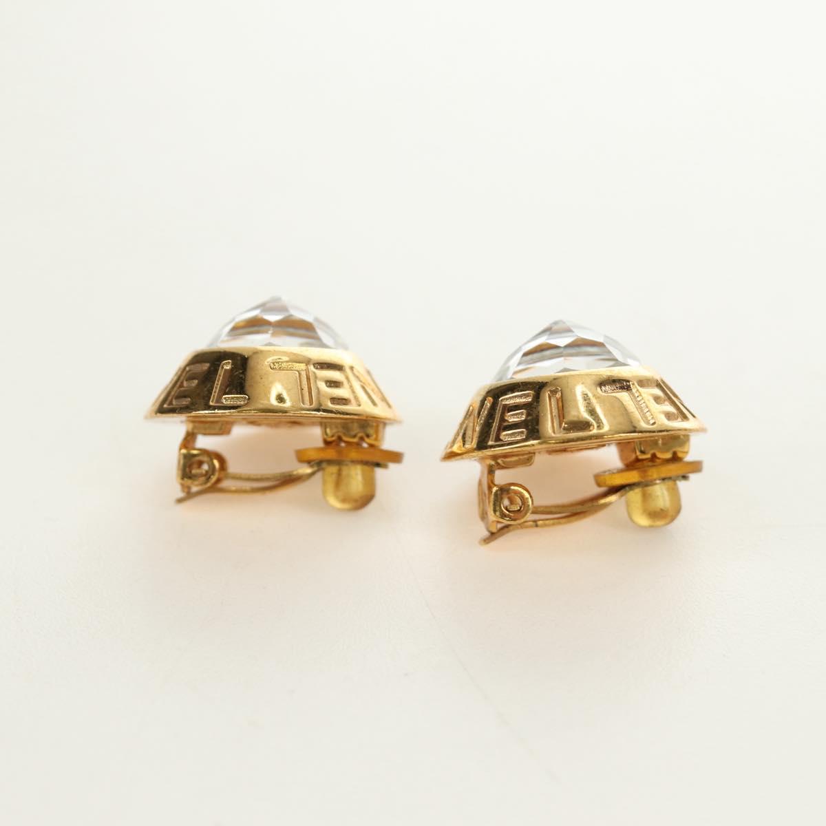 CHANEL Earring metal Gold Tone CC Auth 180936M