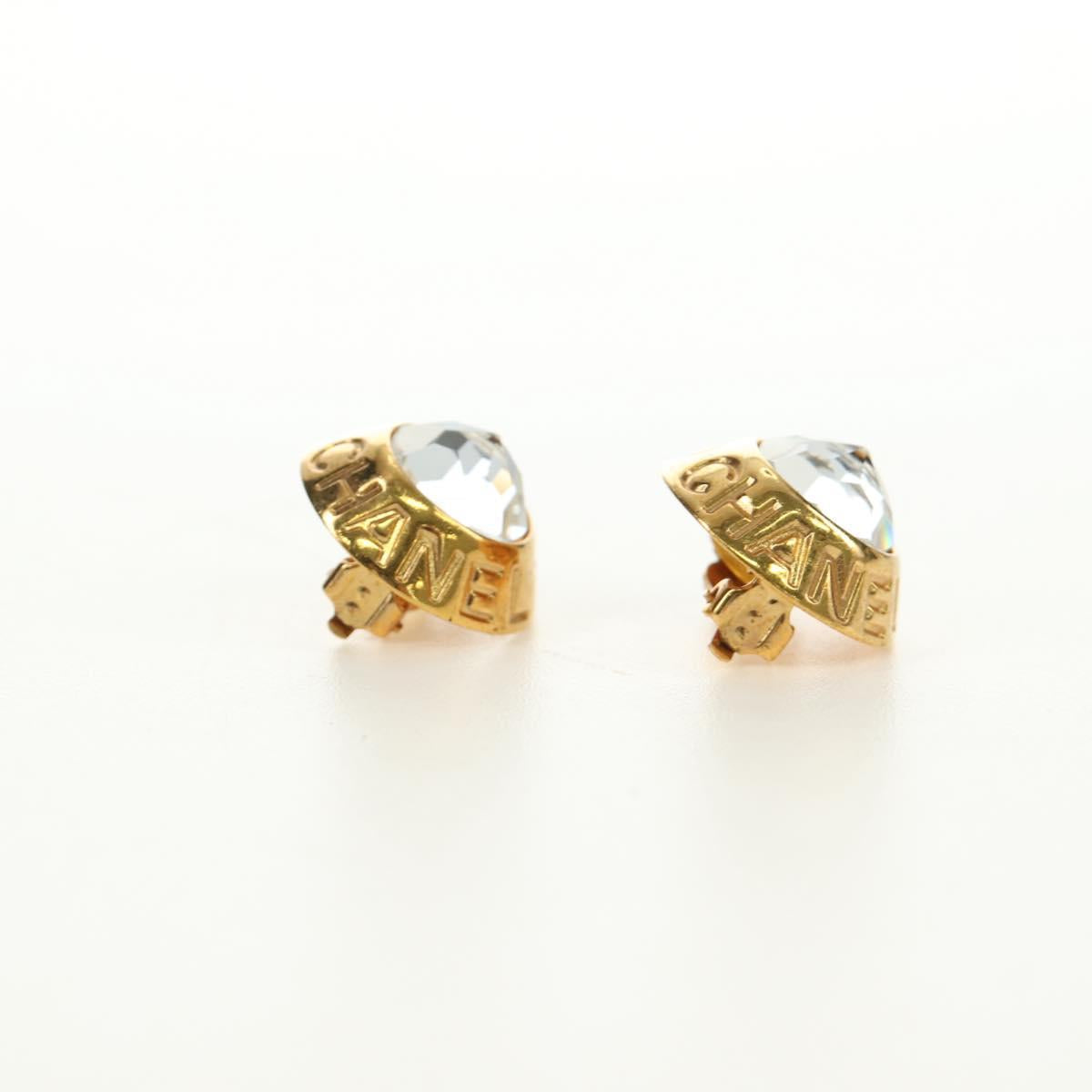 CHANEL Earring metal Gold Tone CC Auth 180936M