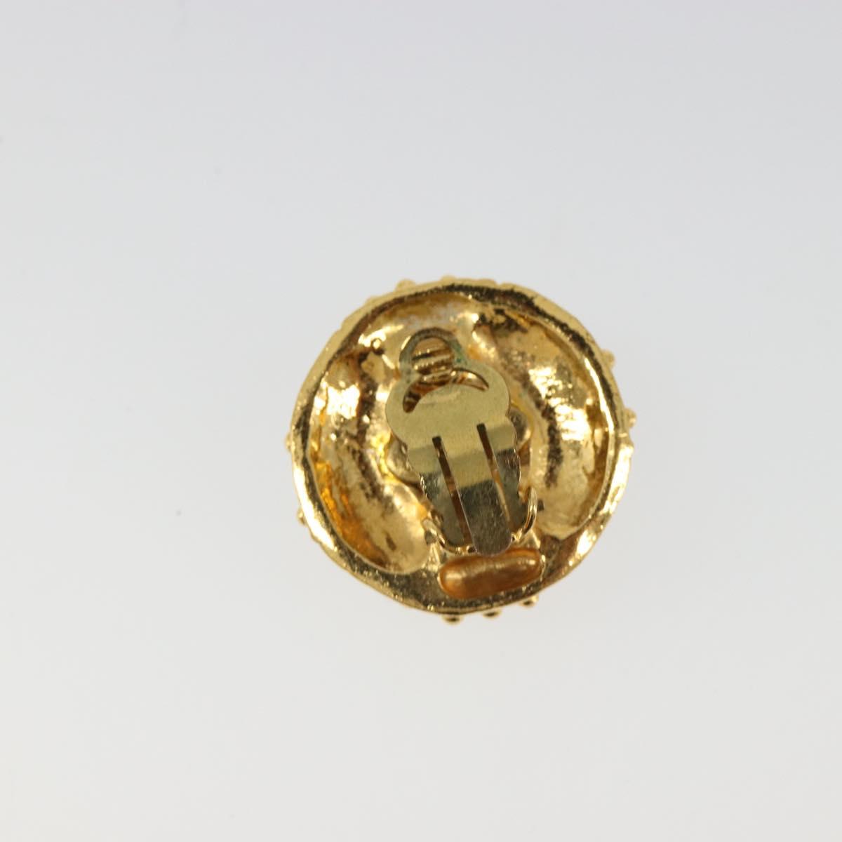 CHANEL Earring metal Gold Tone CC Auth 180937