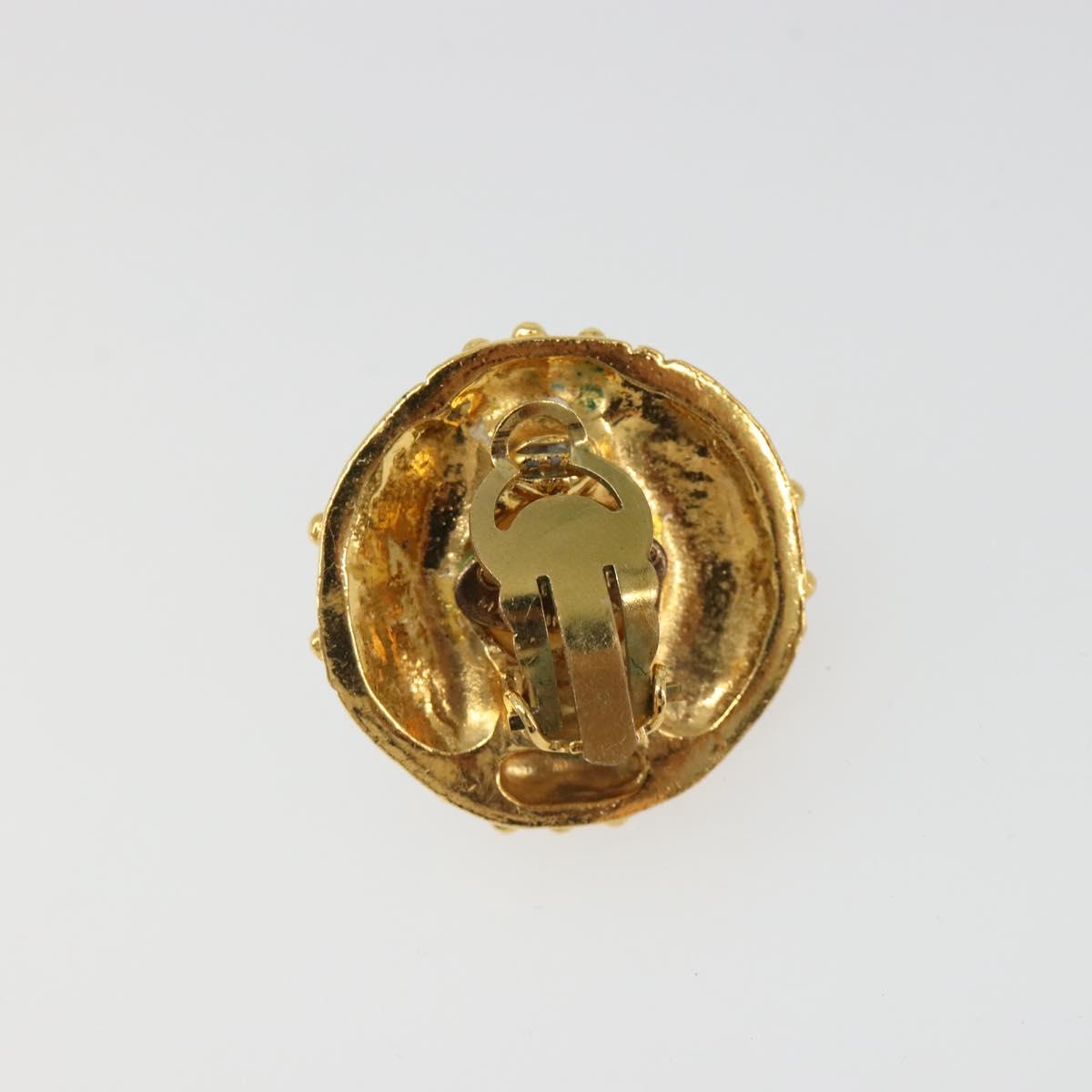 CHANEL Earring metal Gold Tone CC Auth 180937