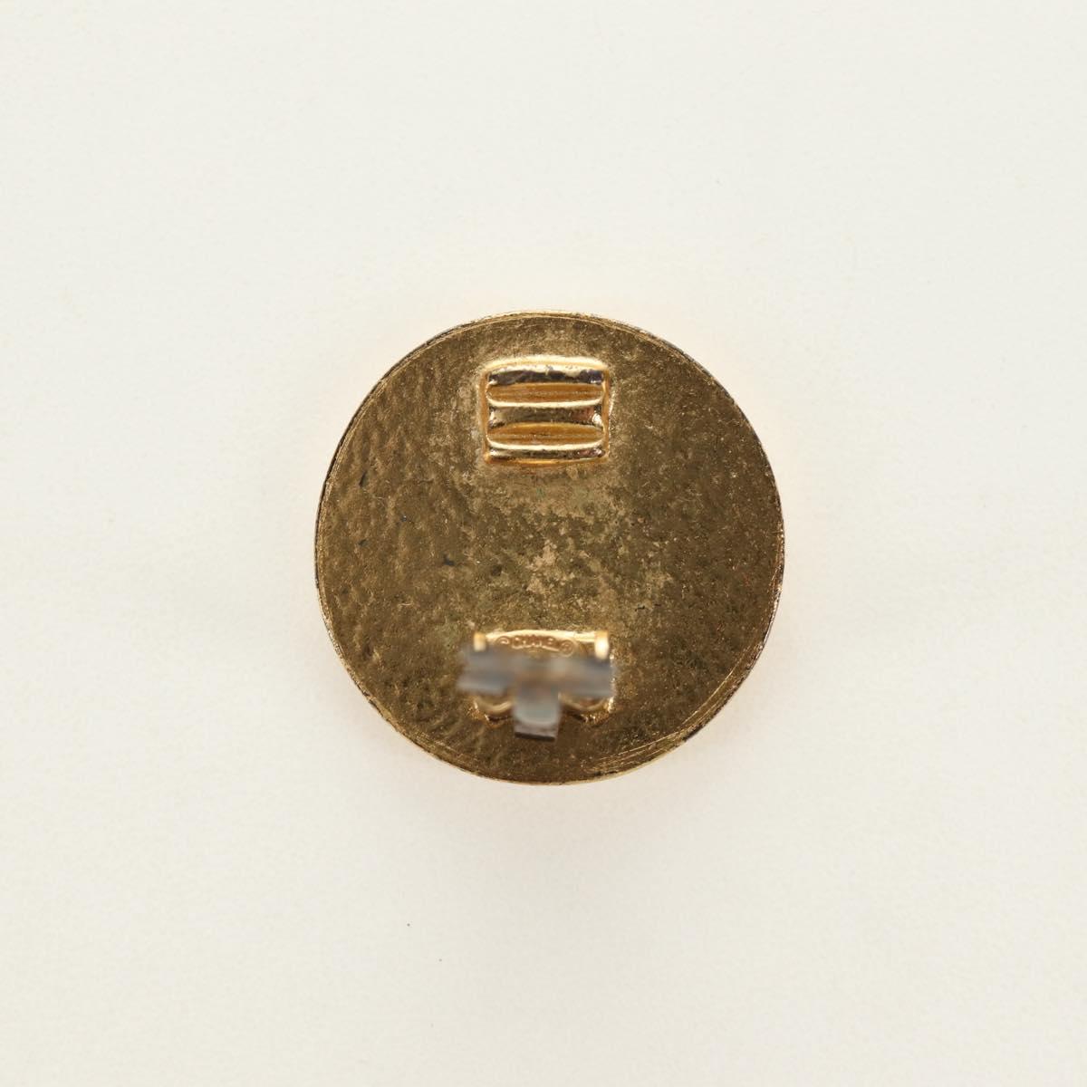 CHANEL Earring metal Gold Tone CC Auth 180939M