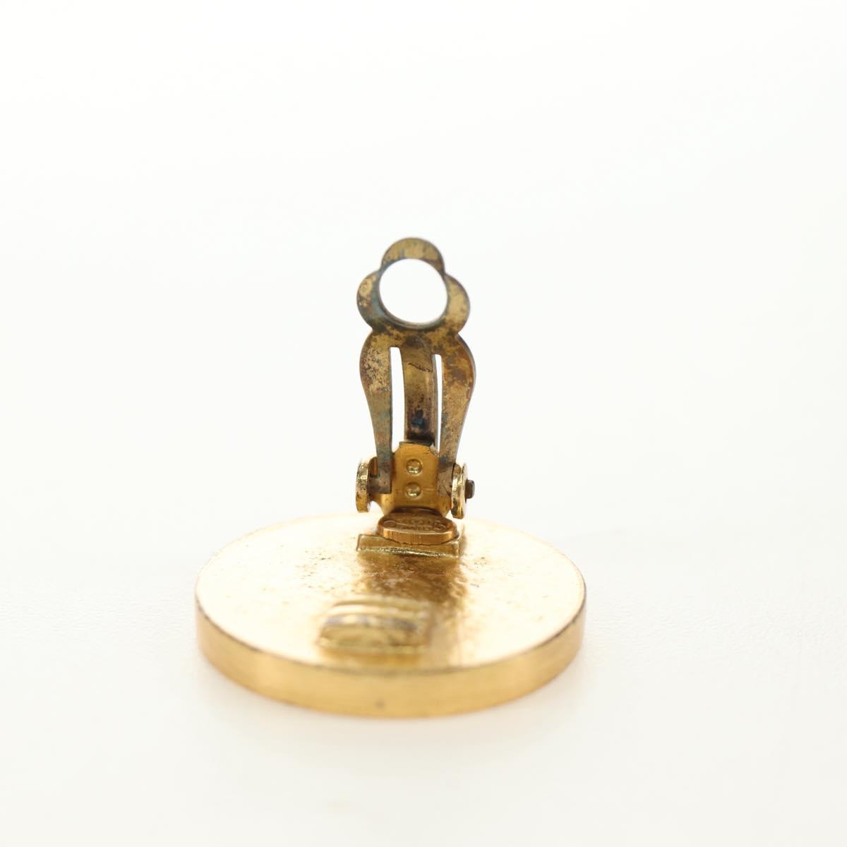 CHANEL Earring metal Gold Tone CC Auth 180939M