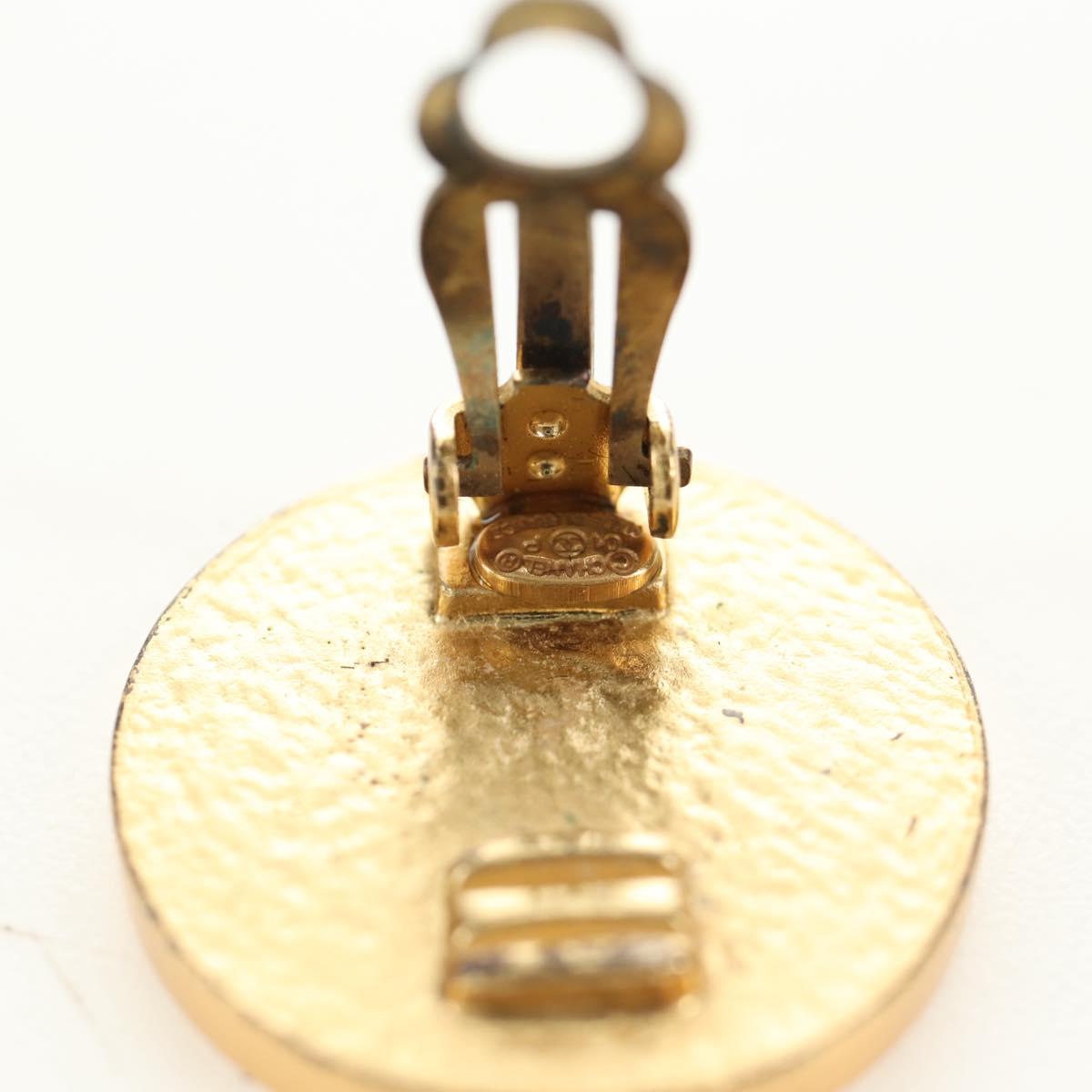 CHANEL Earring metal Gold Tone CC Auth 180939M