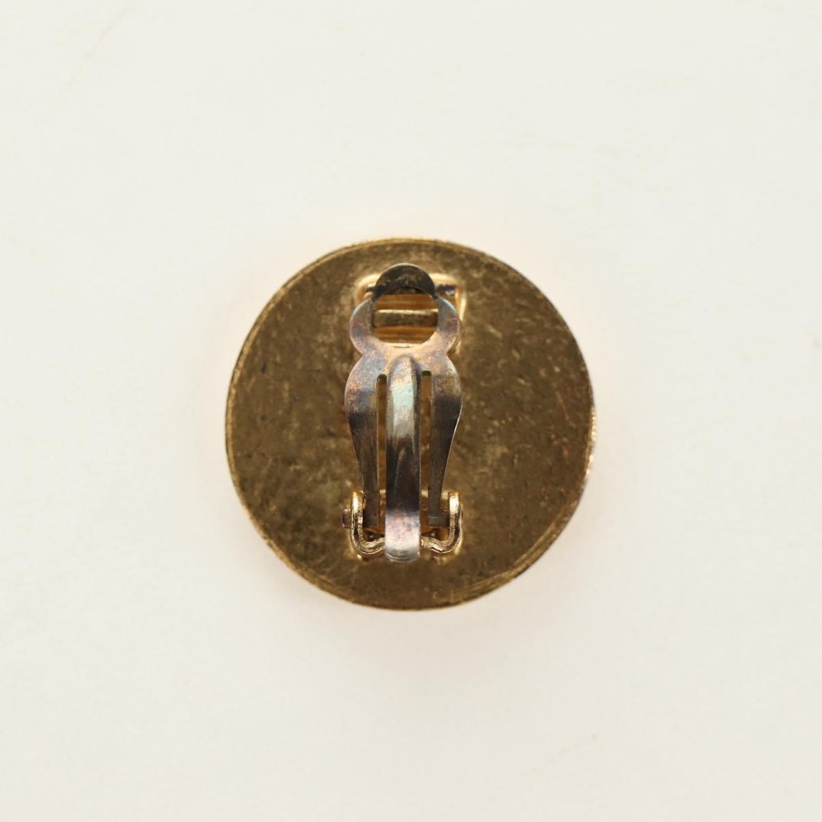 CHANEL Earring metal Gold Tone CC Auth 180939M