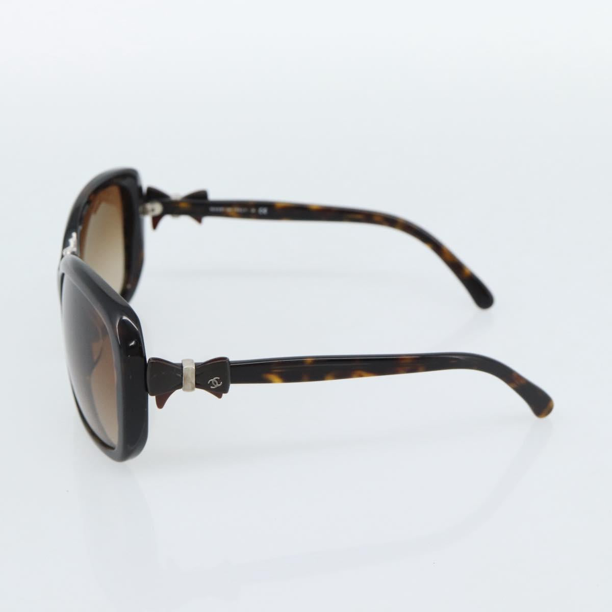 CHANEL Tortoise Pattern Sunglasses plastic Brown CC Auth 180941