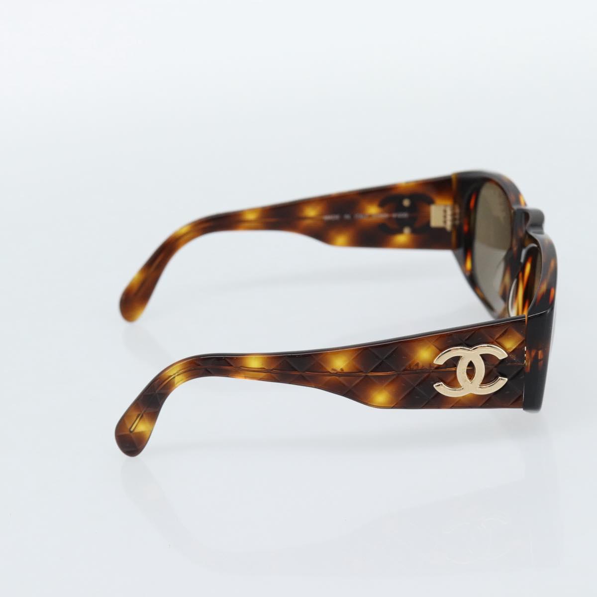CHANEL Tortoise Pattern Sunglasses plastic Brown CC Auth 180942