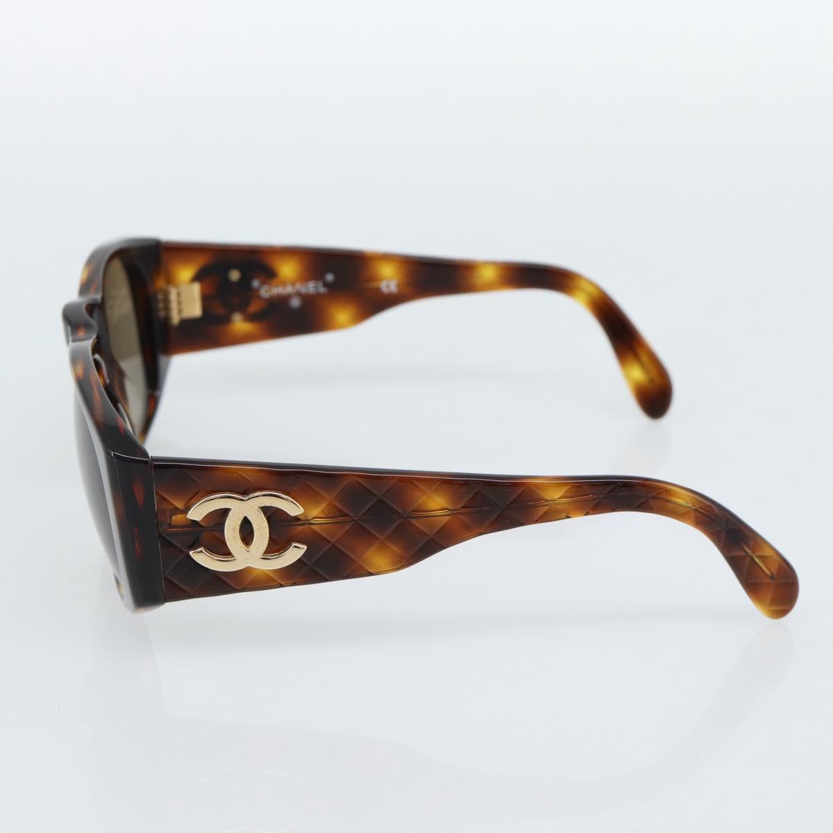 CHANEL Tortoise Pattern Sunglasses plastic Brown CC Auth 180942