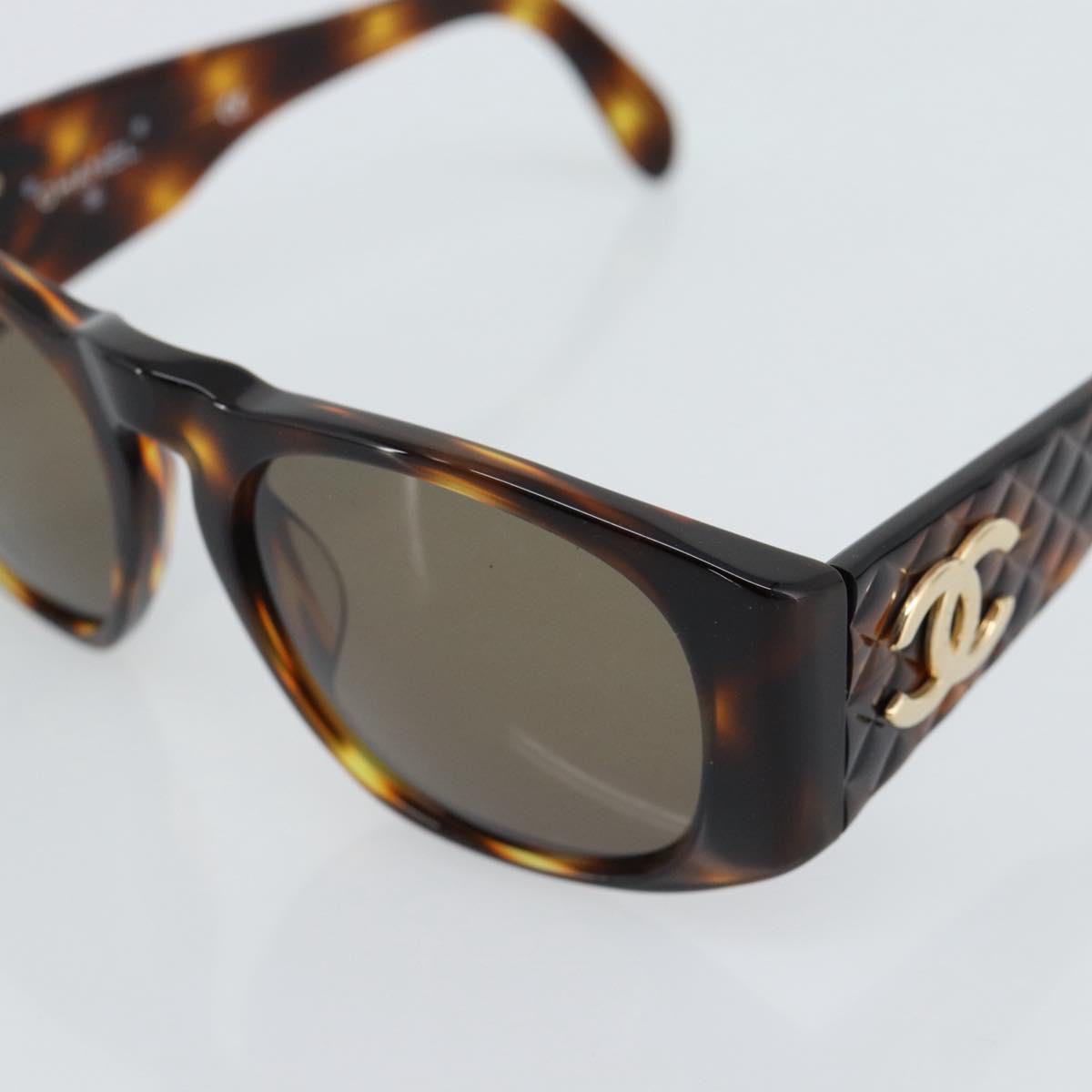 CHANEL Tortoise Pattern Sunglasses plastic Brown CC Auth 180942