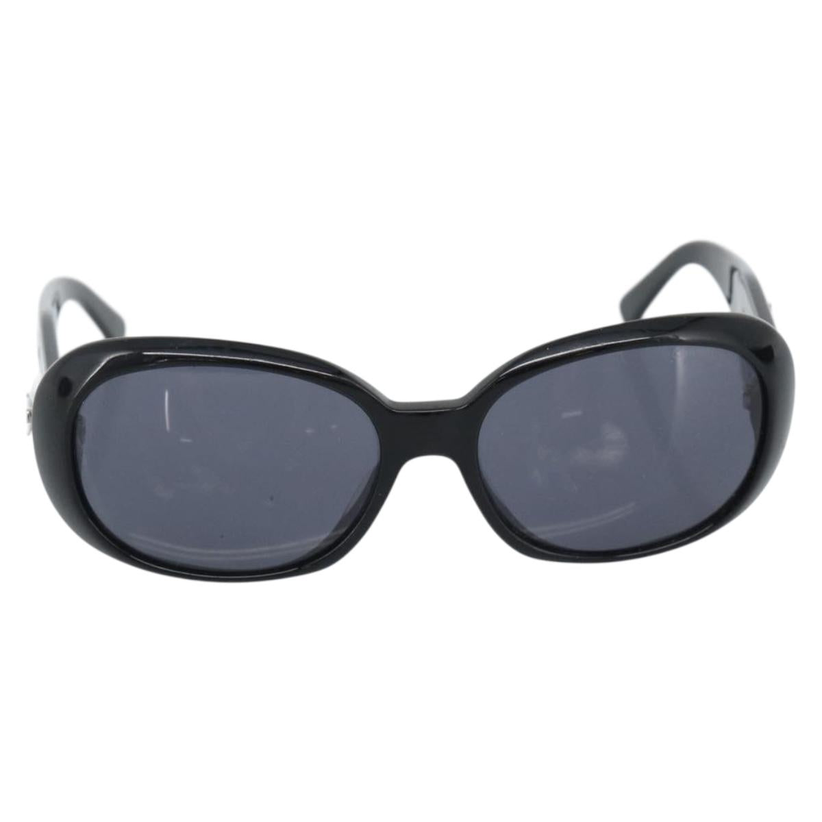 CHANEL Camelia Sunglasses plastic Black CC Auth 180945