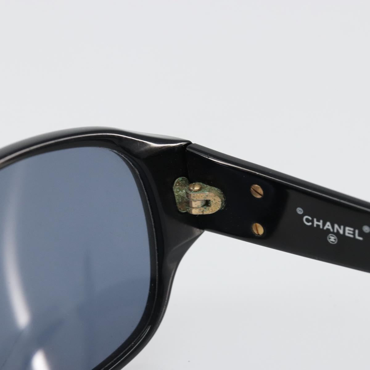 CHANEL Sunglasses plastic Black CC Auth 180946