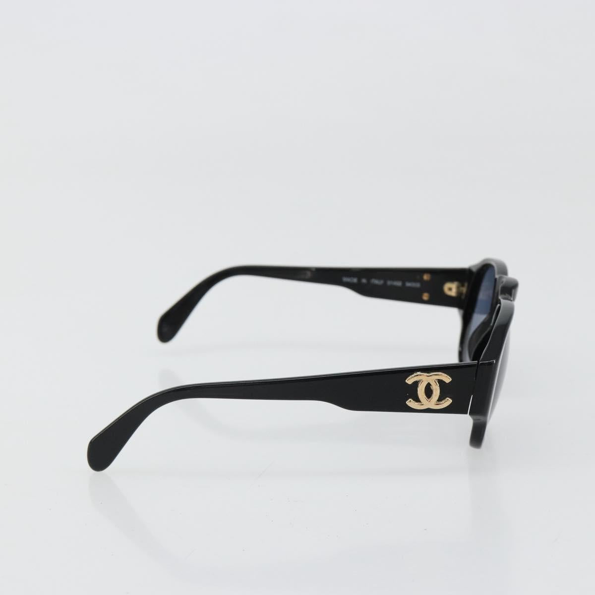 CHANEL Sunglasses plastic Black CC Auth 180946