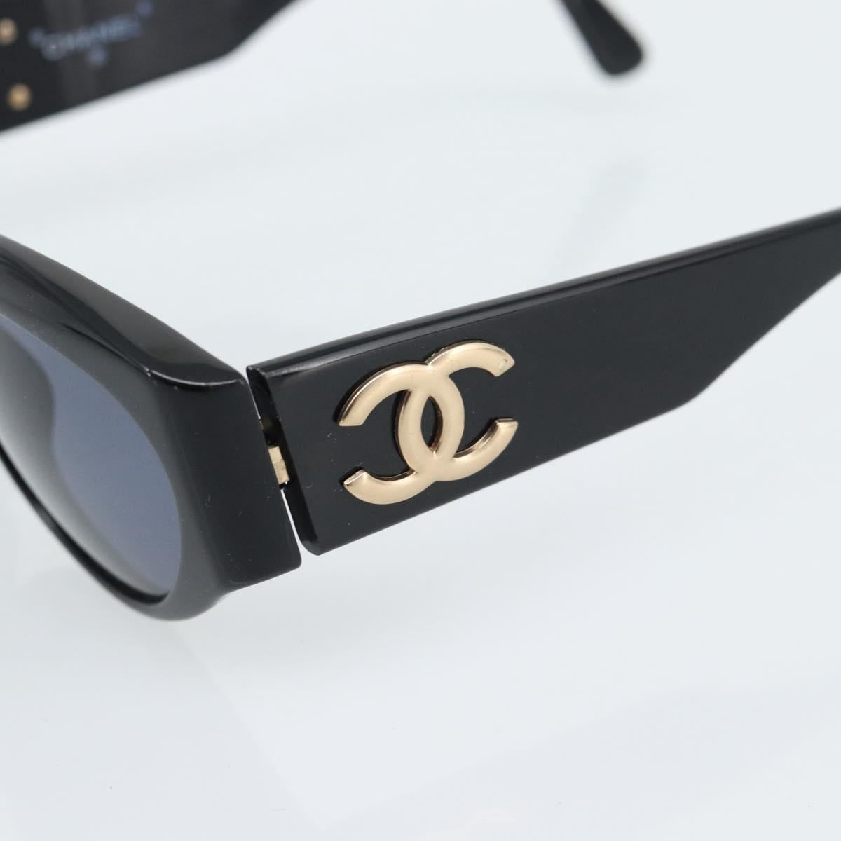 CHANEL Sunglasses plastic Black CC Auth 180948M