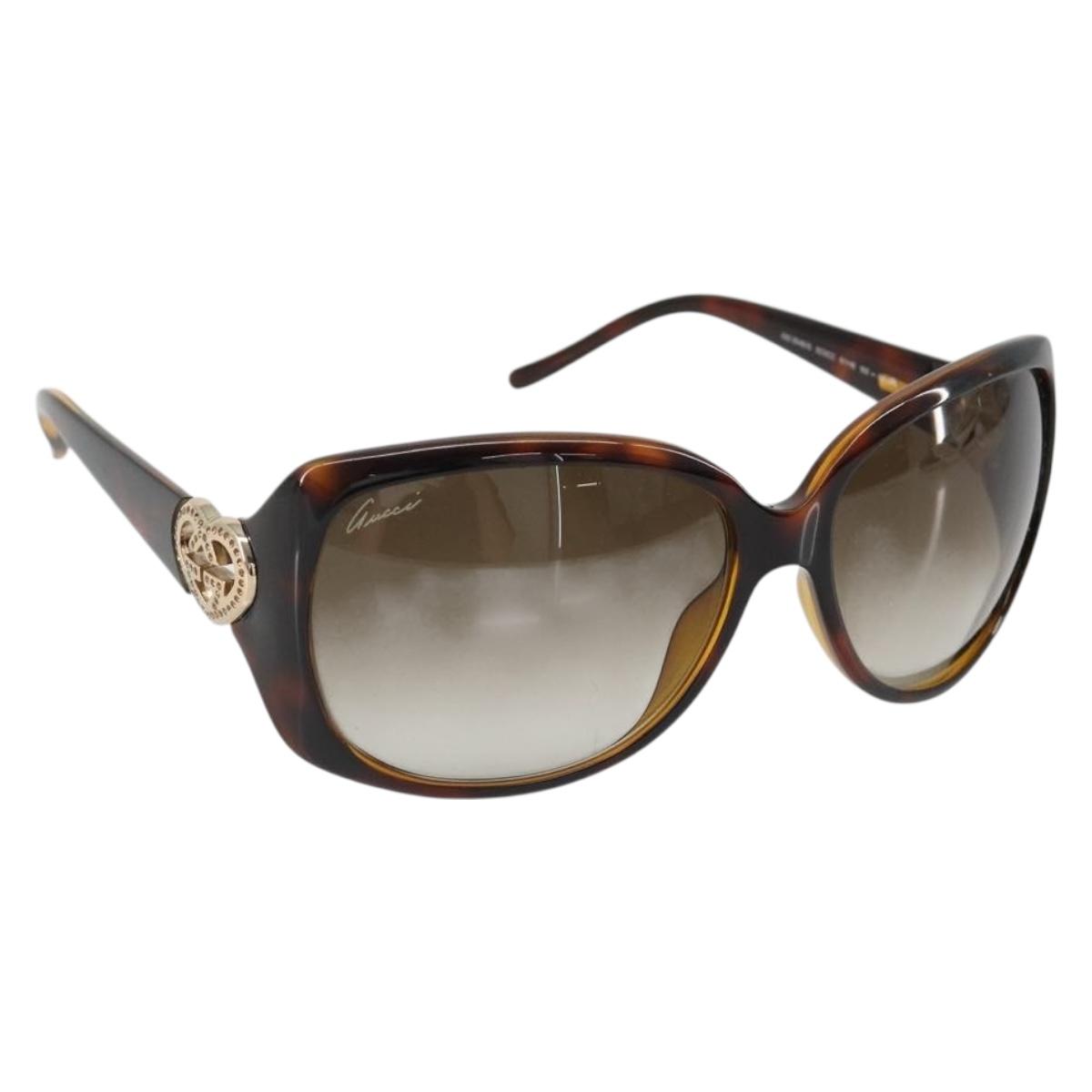 GUCCI Sunglasses plastic Brown Auth 180949M