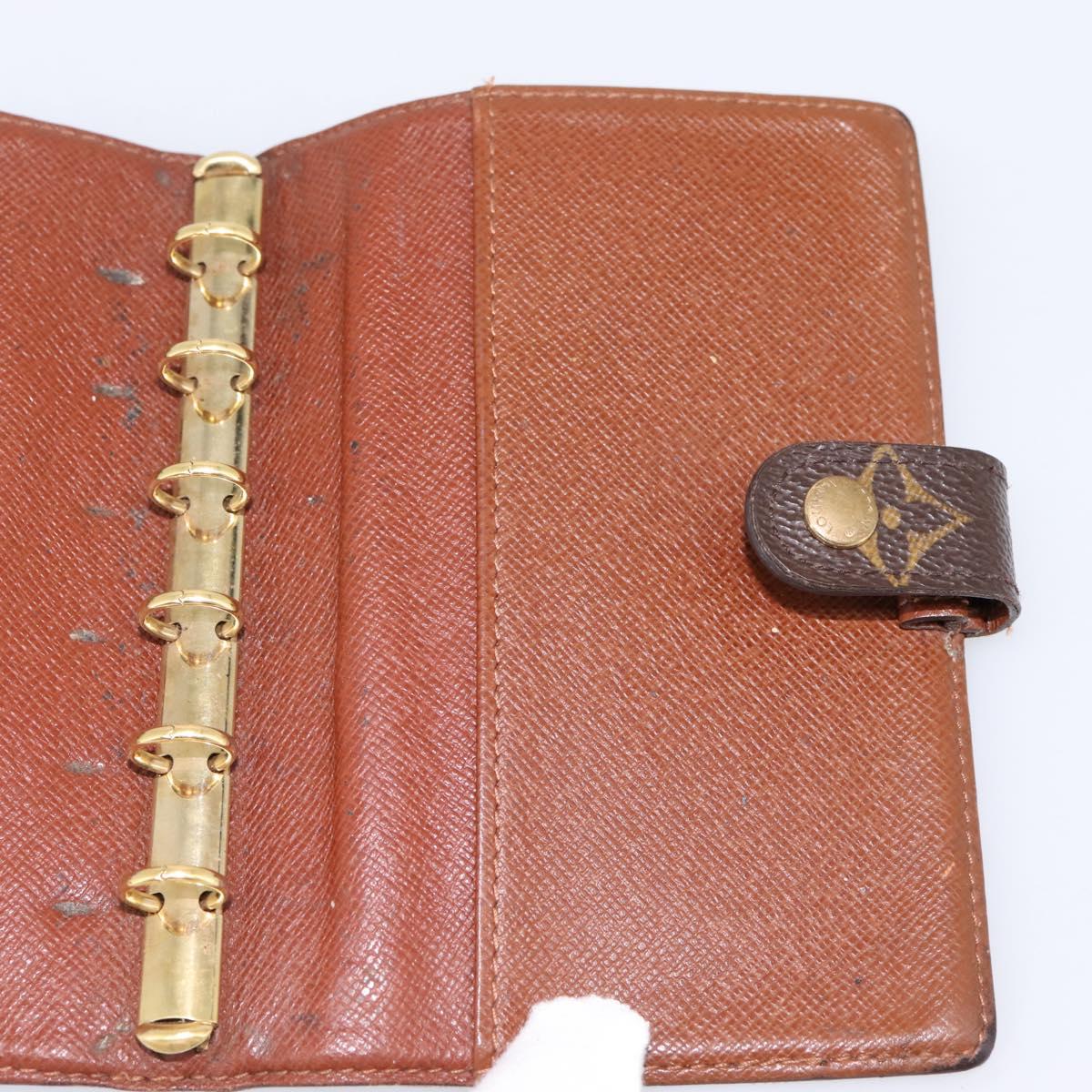 LOUIS VUITTON Monogram Agenda PM Day Planner Cover R20005 LV Auth 180953