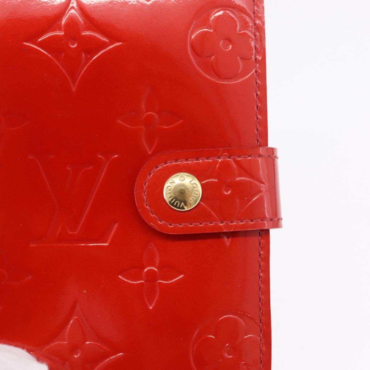 LOUIS VUITTON Monogram Vernis Agenda PM Planner Cover Rouge R21003 Auth 180968A