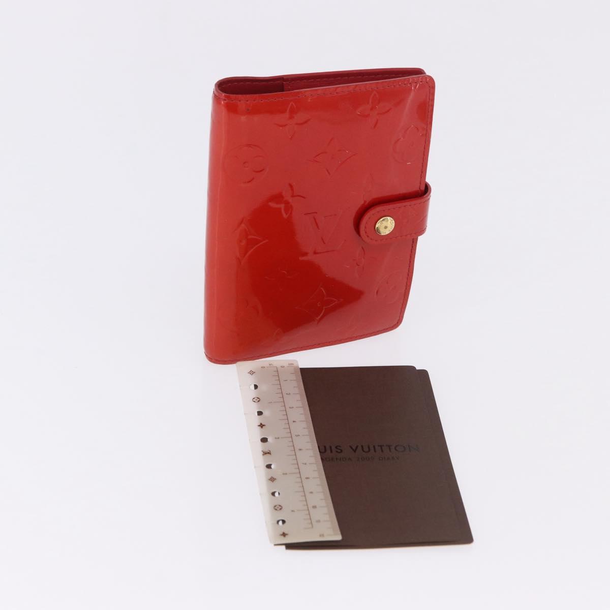 LOUIS VUITTON Monogram Vernis Agenda PM Planner Cover Rouge R21003 Auth 180968A