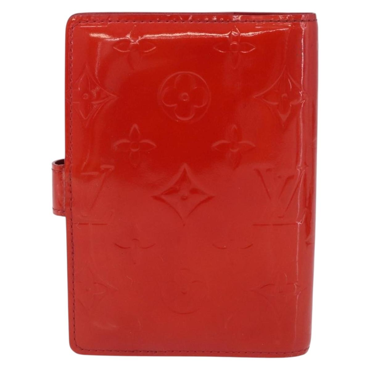 LOUIS VUITTON Monogram Vernis Agenda PM Planner Cover Rouge R21003 Auth 180968A