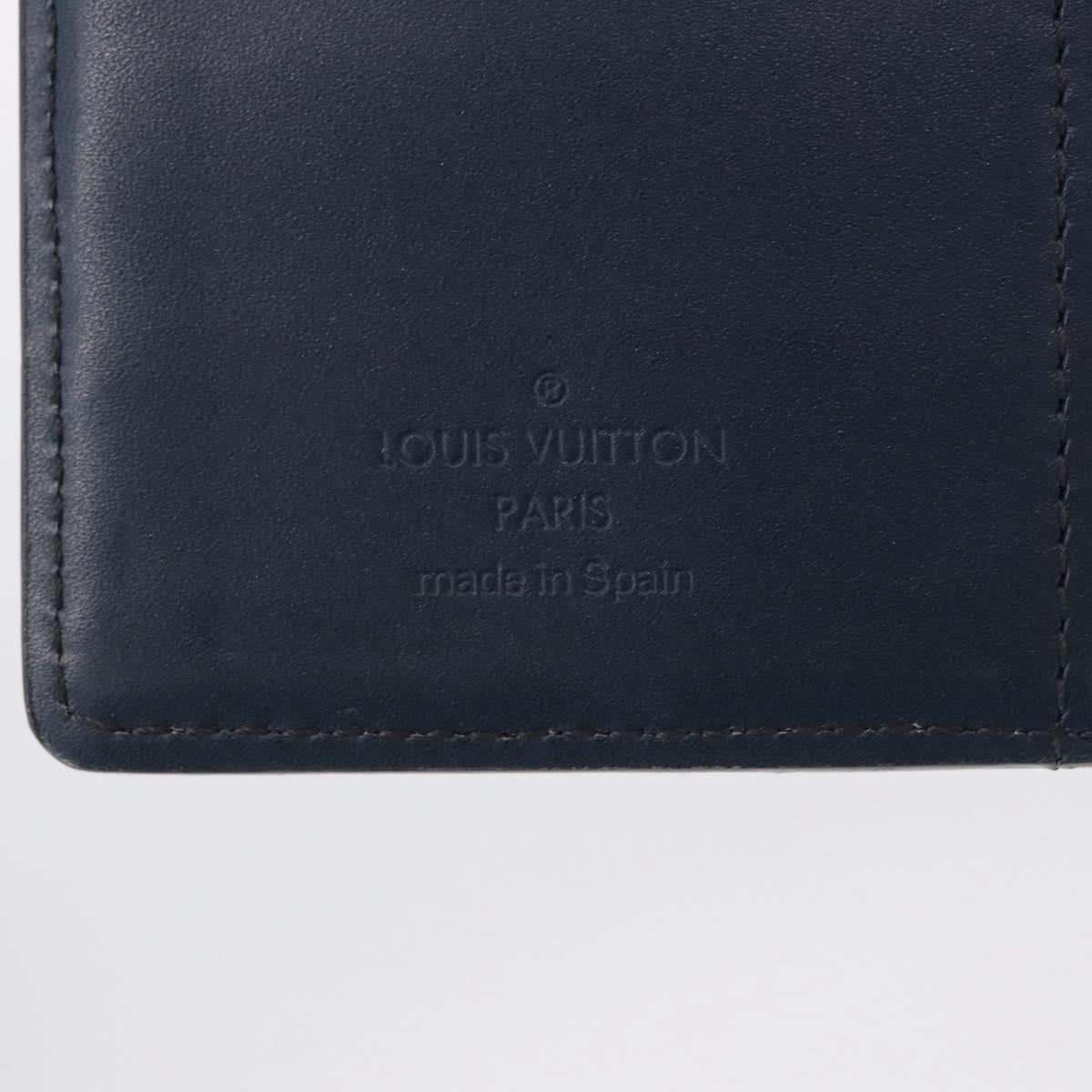 LOUIS VUITTON Monogram mat Agenda PM Day Planner Cover Blue R20935 Auth 180969A