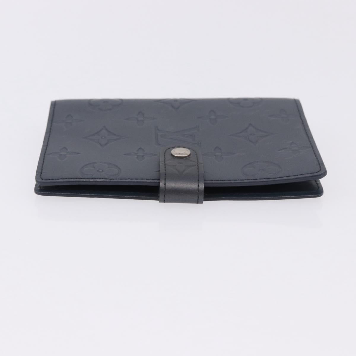 LOUIS VUITTON Monogram mat Agenda PM Day Planner Cover Blue R20935 Auth 180969A