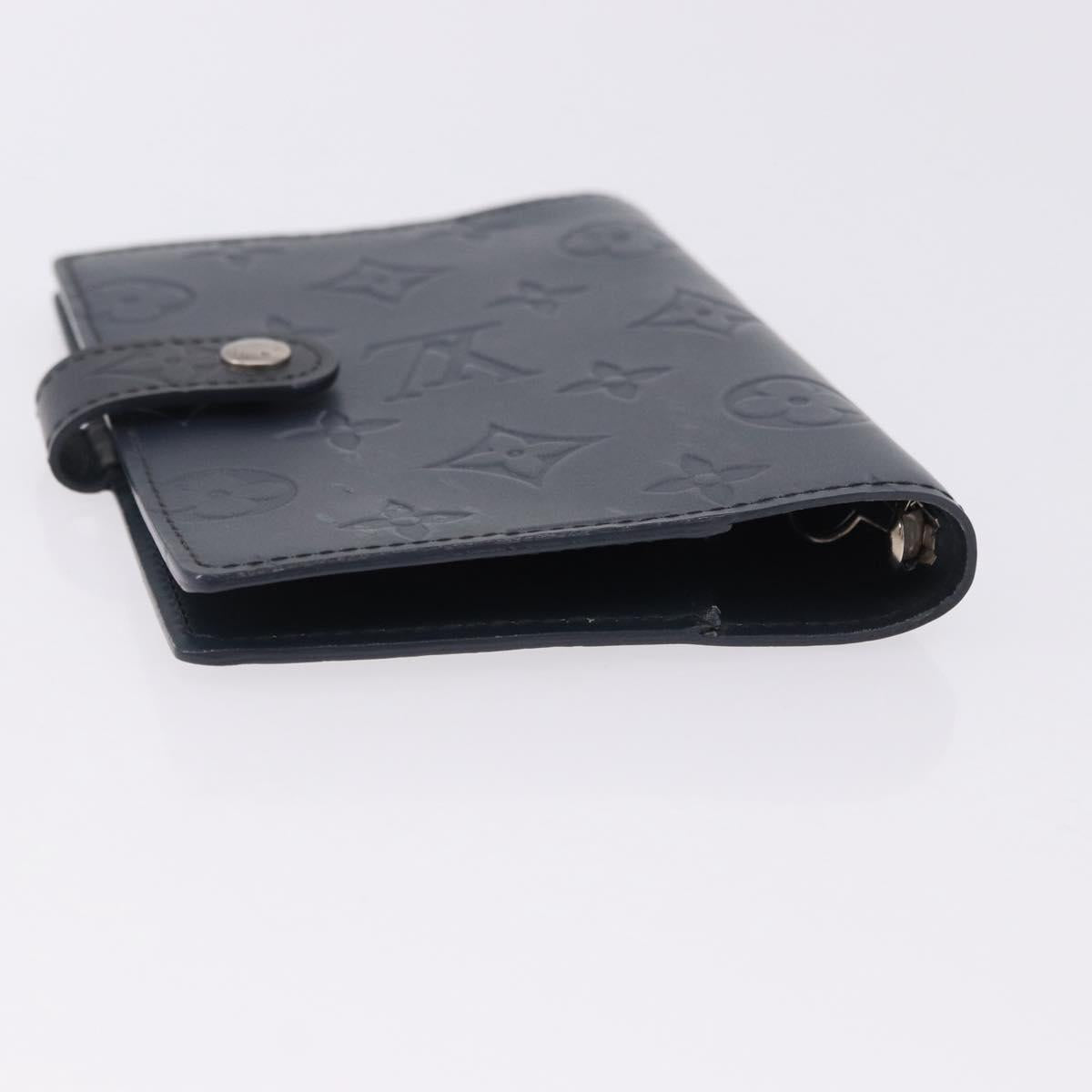 LOUIS VUITTON Monogram mat Agenda PM Day Planner Cover Blue R20935 Auth 180969A