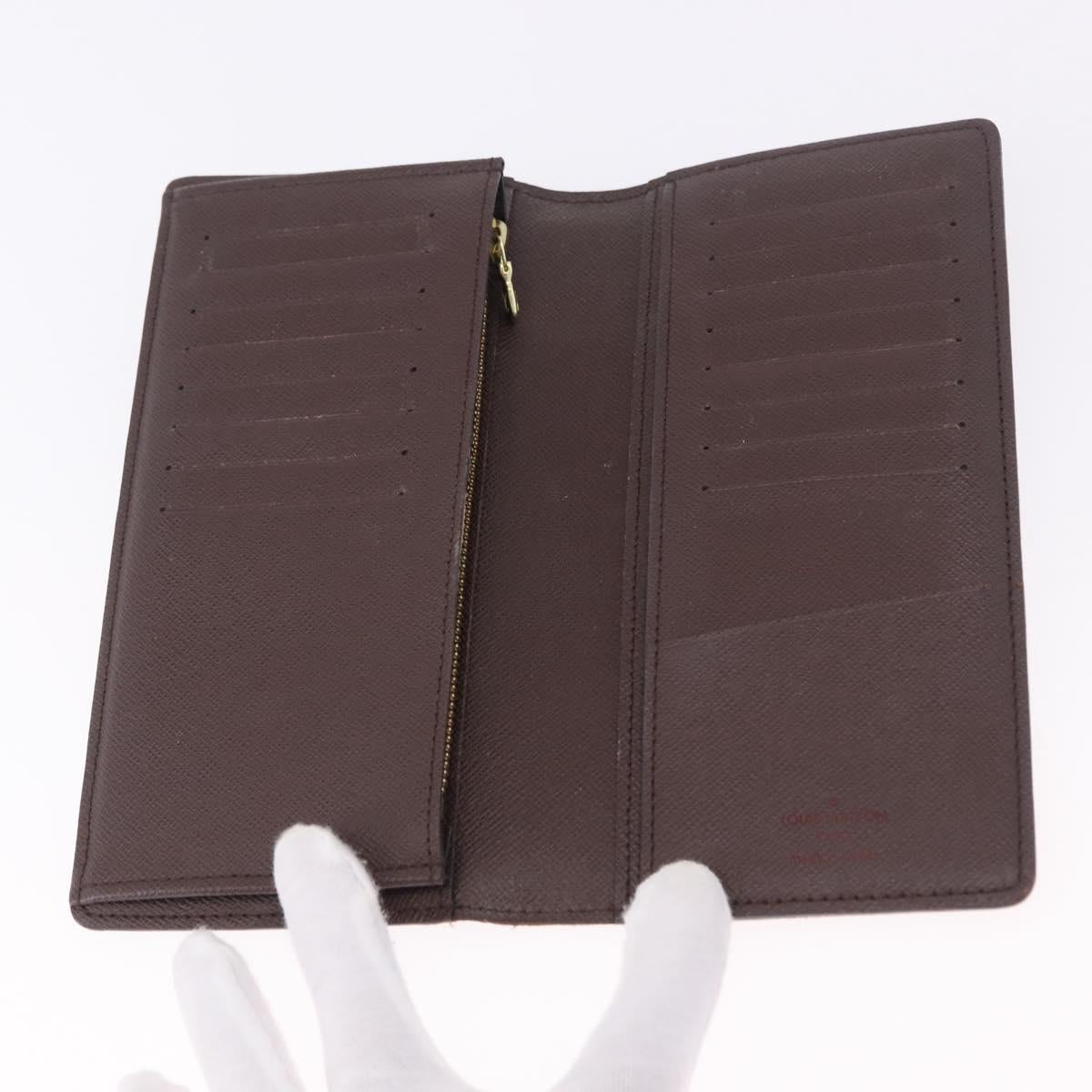 LOUIS VUITTON Damier Ebene Brazza Portefeuille Bifold Wallet N60017 Auth 180970A