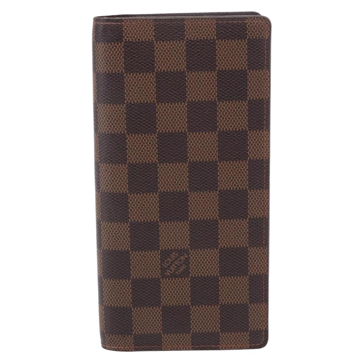 LOUIS VUITTON Damier Ebene Brazza Portefeuille Bifold Wallet N60017 Auth 180970A