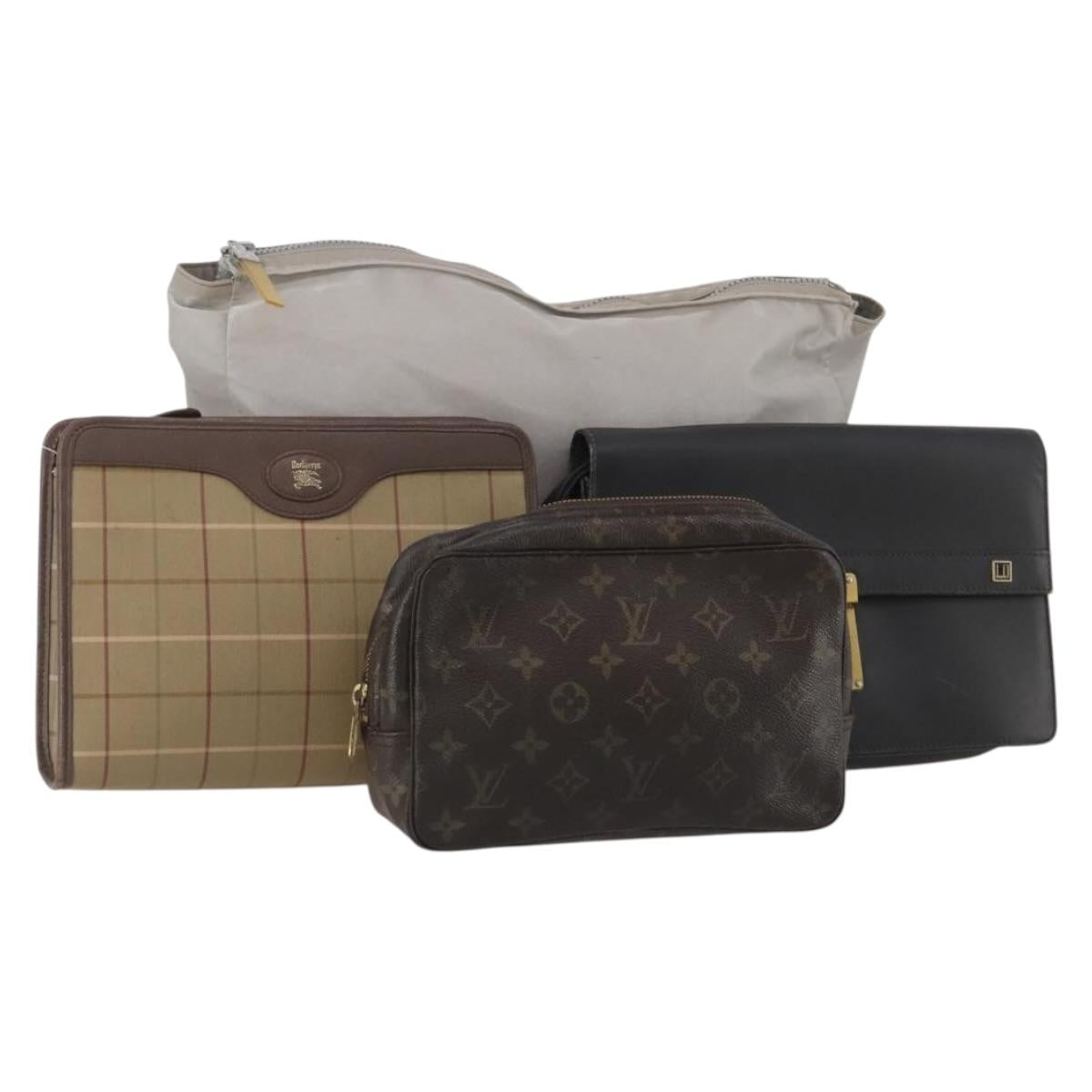 Dunhill LOUIS VUITTON Burberrys Chanel Monogram Bag Leather 4 Set Auth 180973