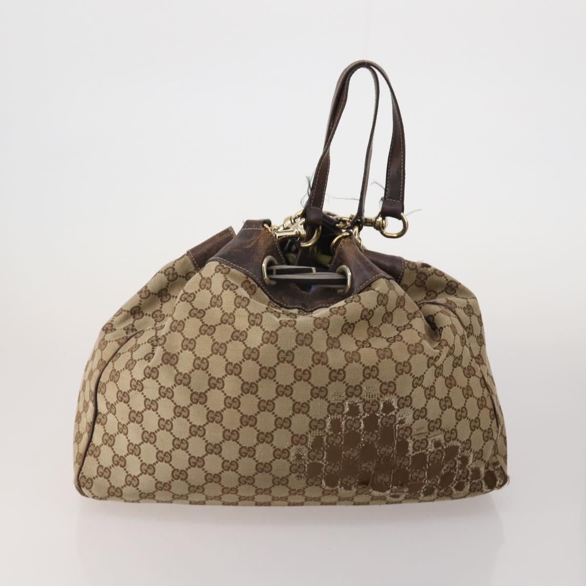GUCCI GG Supreme GG Canvas Shoulder Bag PVC 4 Set Beige Navy Auth 180975