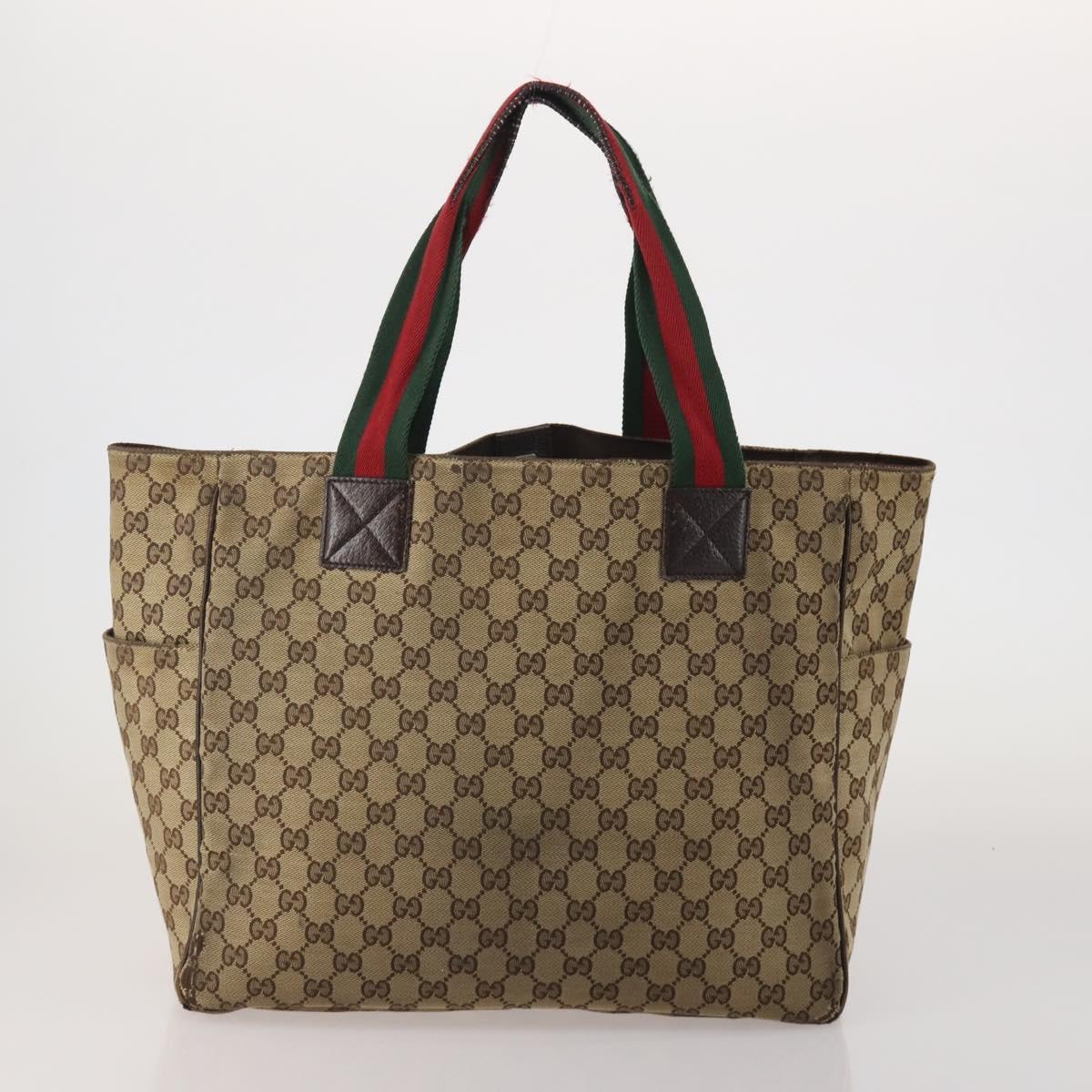 GUCCI GG Canvas Web Sherry Line Shoulder Bag 3 Set Beige Navy Auth 180976