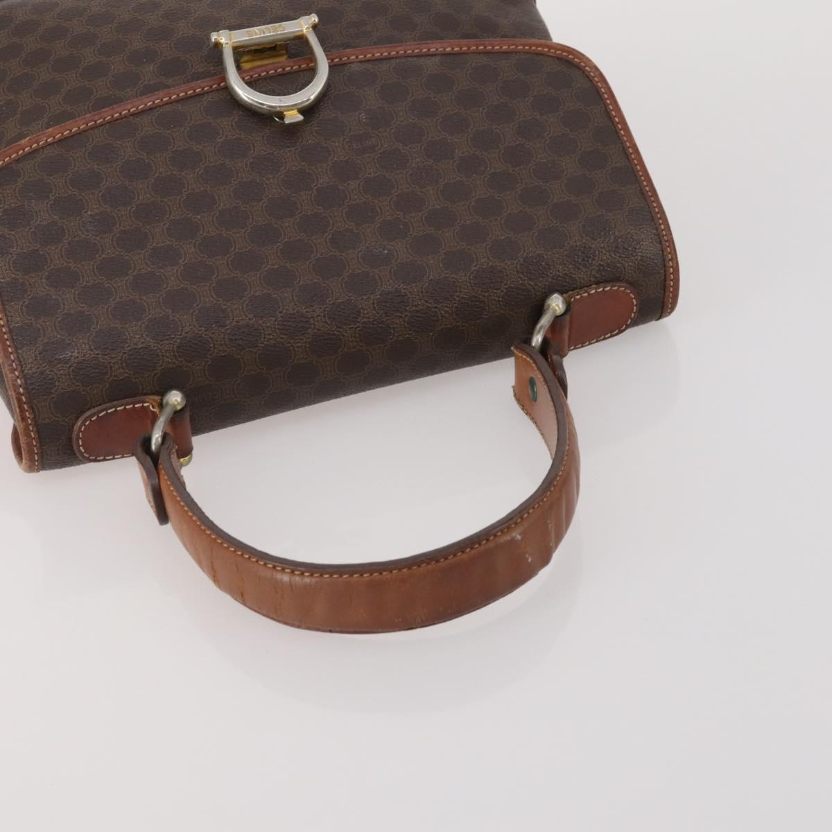 CELINE Macadam Canvas C Sulky Bag PVC Leather 5 Set Brown Beige Auth 180979