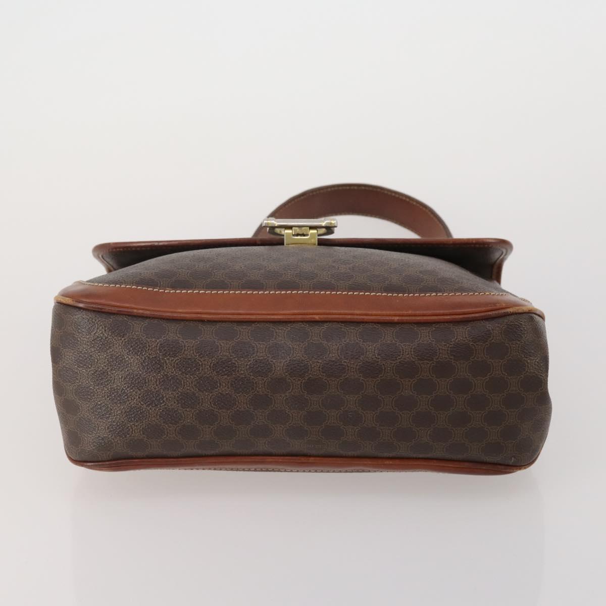 CELINE Macadam Canvas C Sulky Bag PVC Leather 5 Set Brown Beige Auth 180979