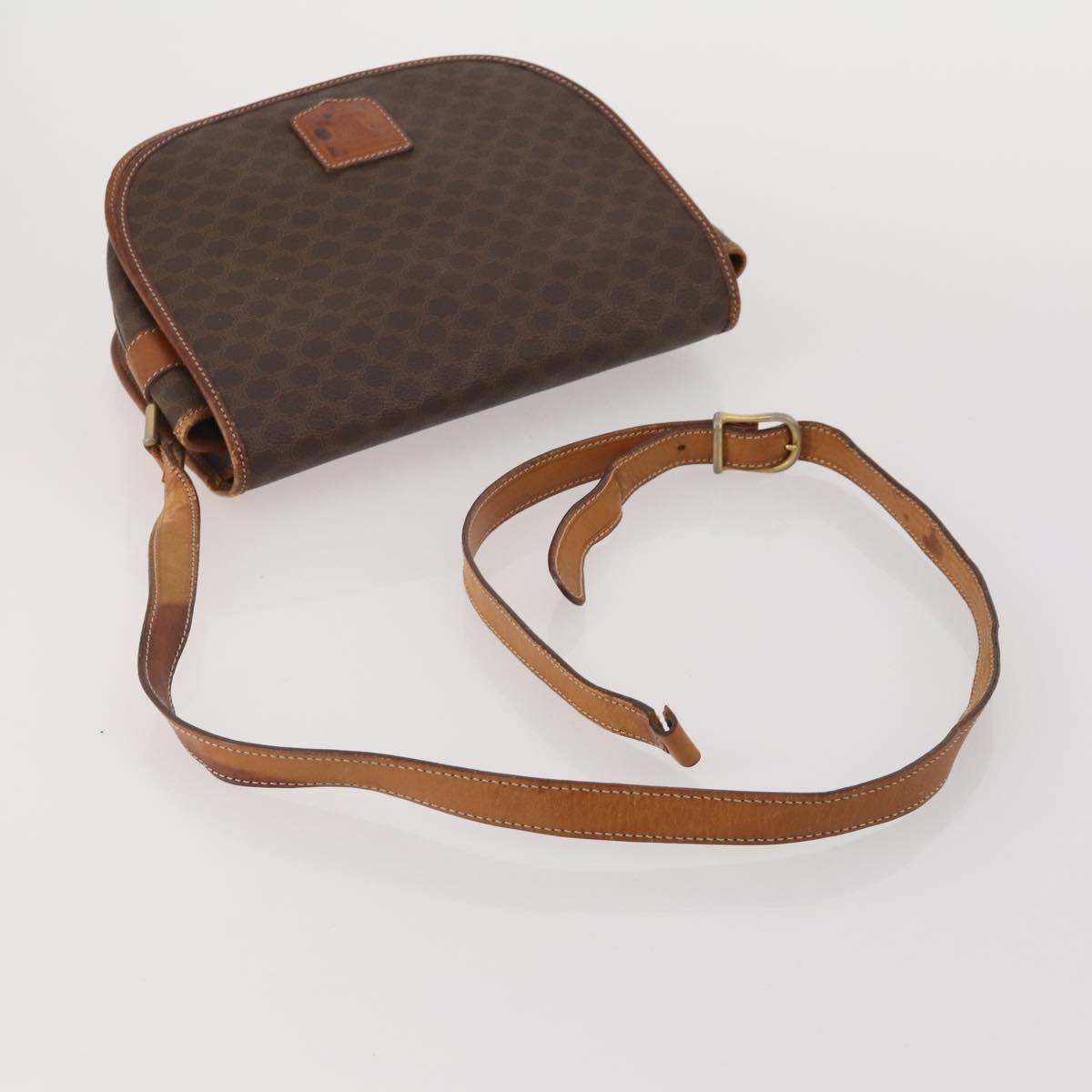 CELINE Macadam Canvas C Sulky Bag PVC Leather 5 Set Brown Beige Auth 180979