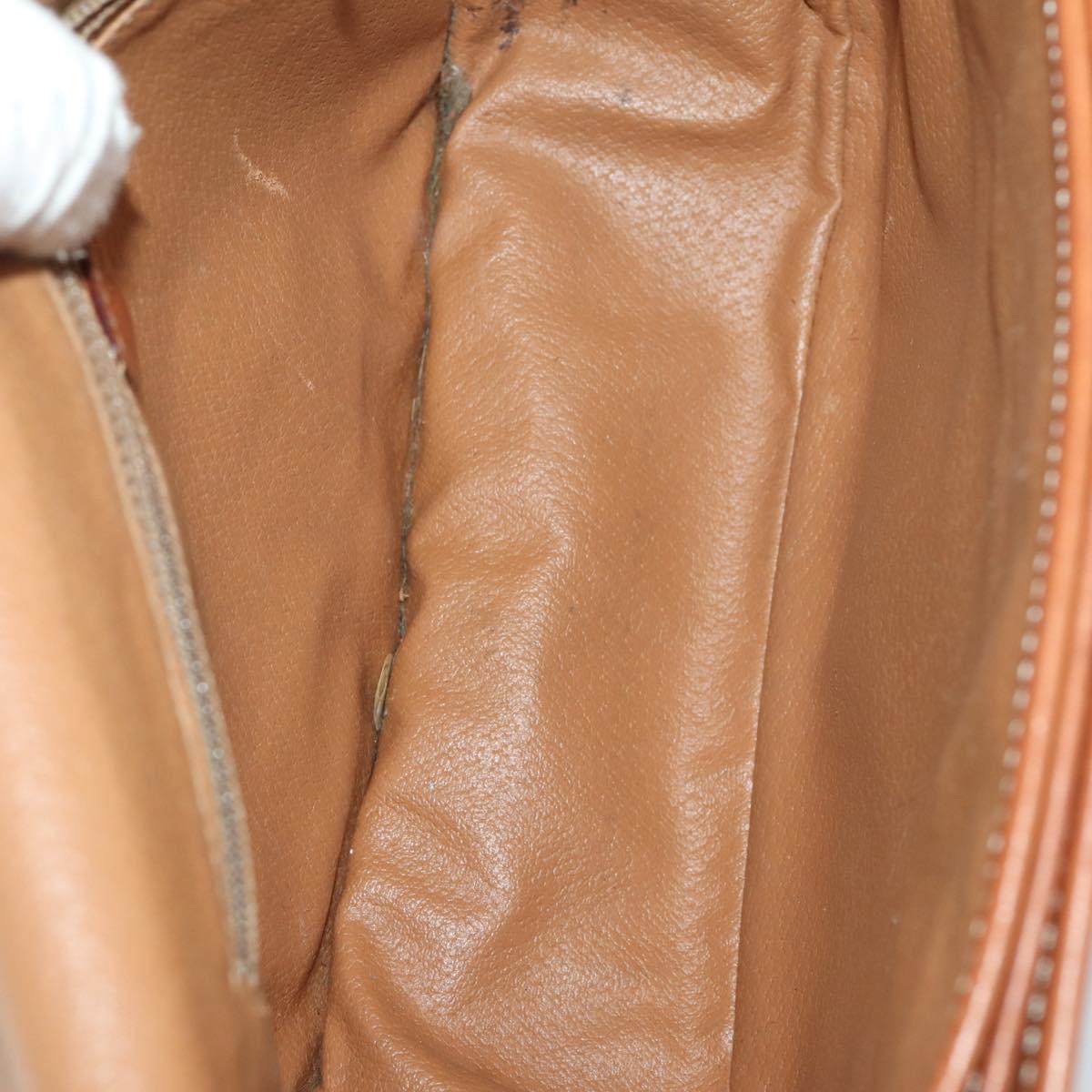 CELINE Macadam Canvas C Sulky Bag PVC Leather 5 Set Brown Beige Auth 180979