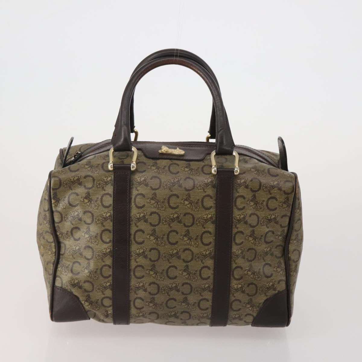 CELINE Macadam Canvas C Sulky Bag PVC Leather 5 Set Brown Beige Auth 180979