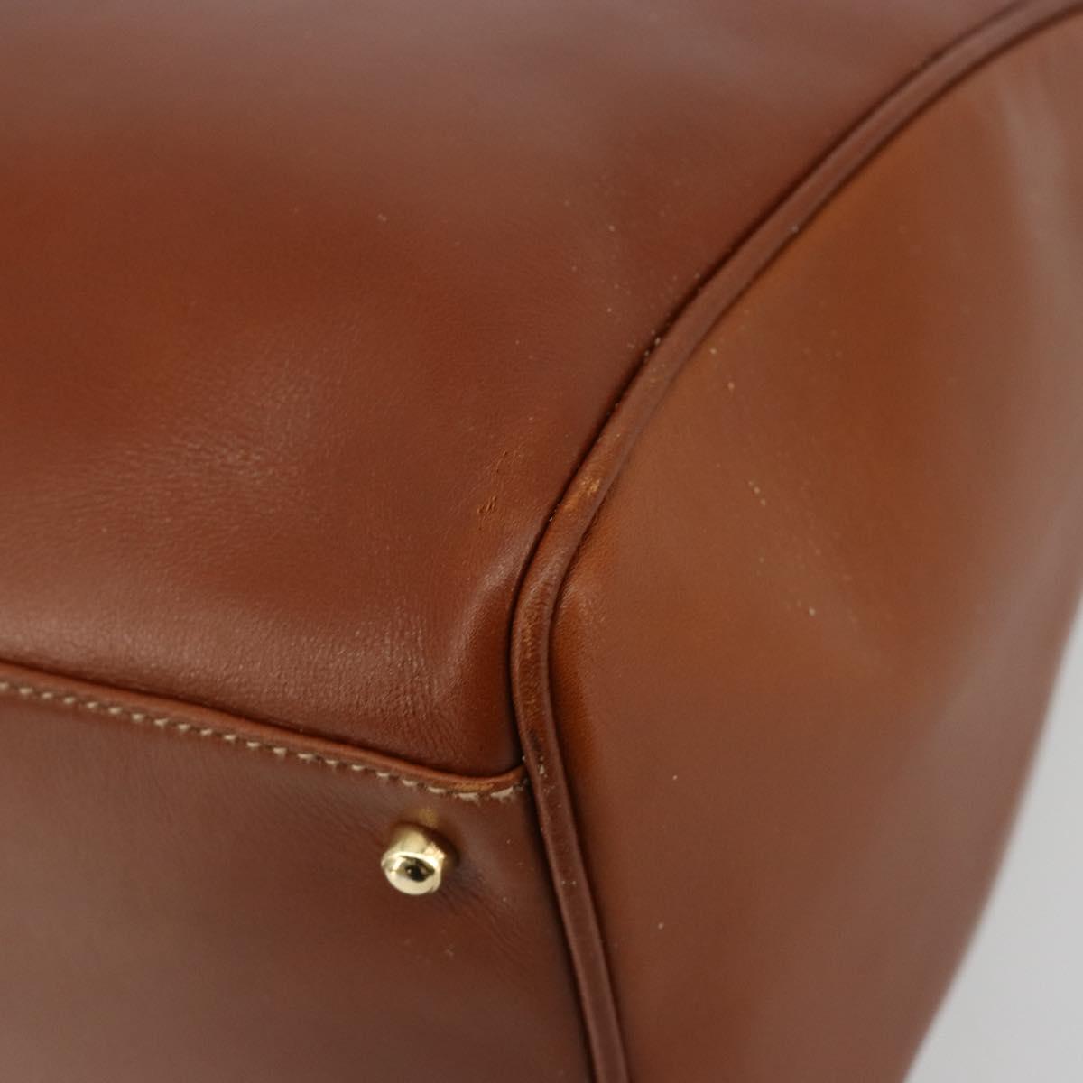 GUCCI Bamboo Hand Bag Leather 2way Brown Gold 000 122 0293 Auth 181101