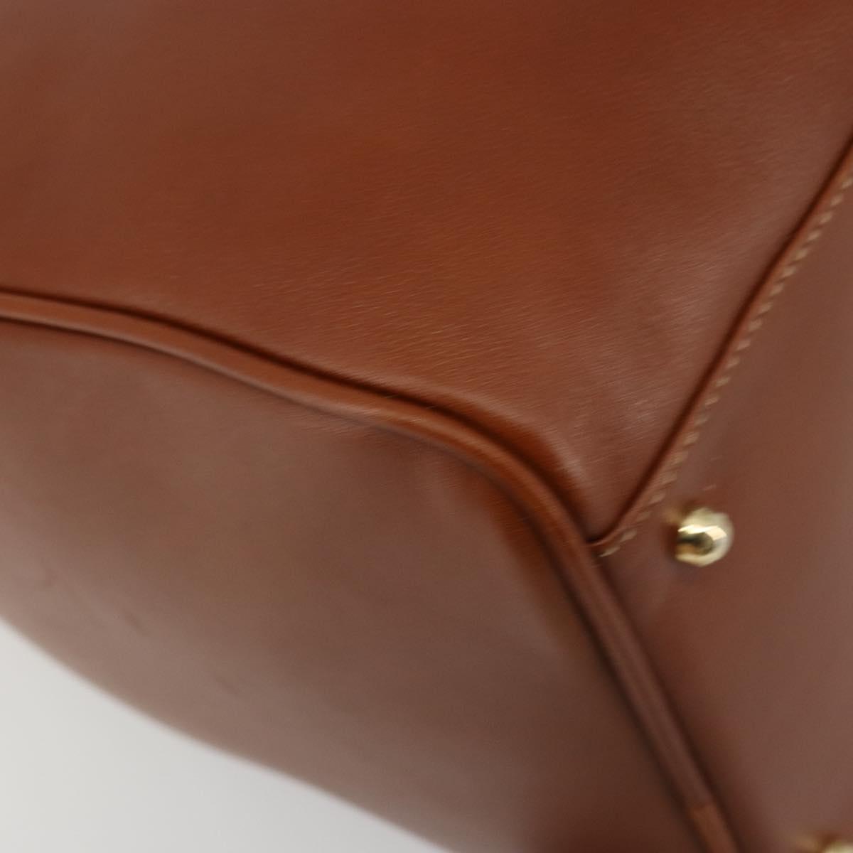 GUCCI Bamboo Hand Bag Leather 2way Brown Gold 000 122 0293 Auth 181101