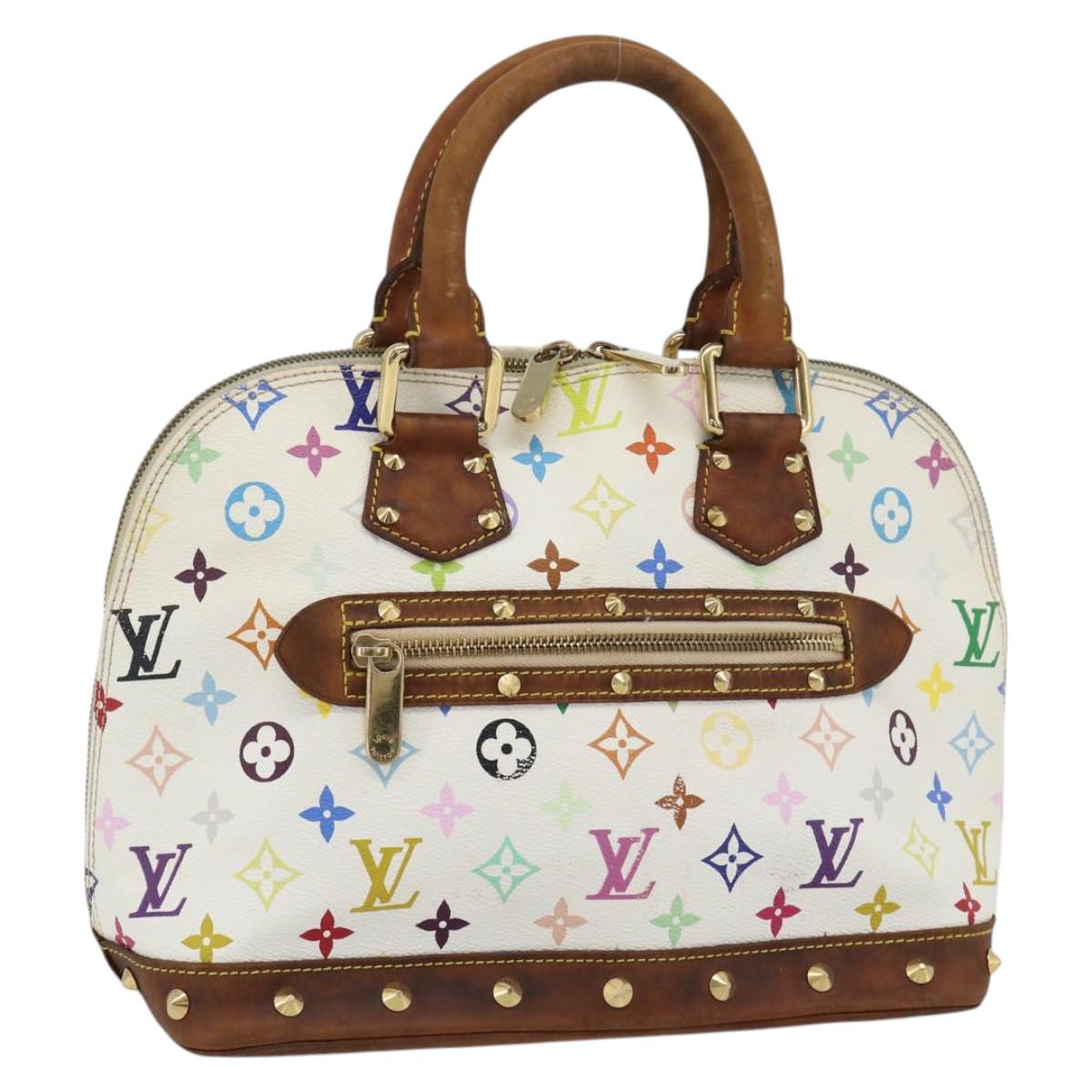 LOUIS VUITTON Monogram Multicolor Alma Hand Bag White M92647 LV Auth 181102