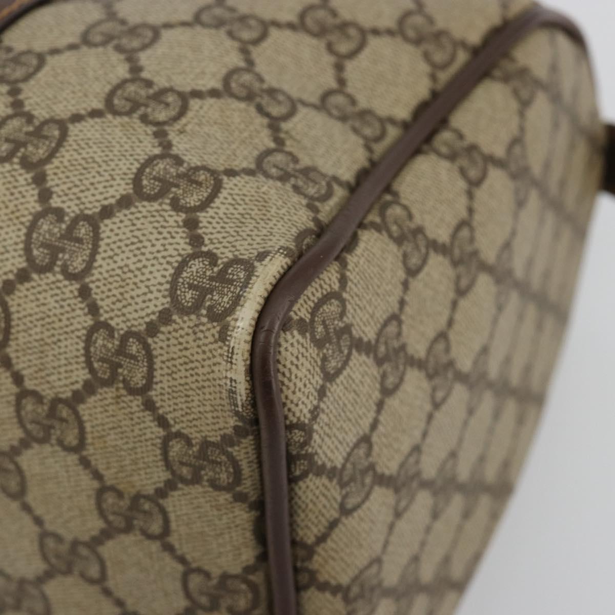 GUCCI GG Supreme Web Sherry Line Boston Bag PVC Beige Gold 39 02 007 Auth 181103