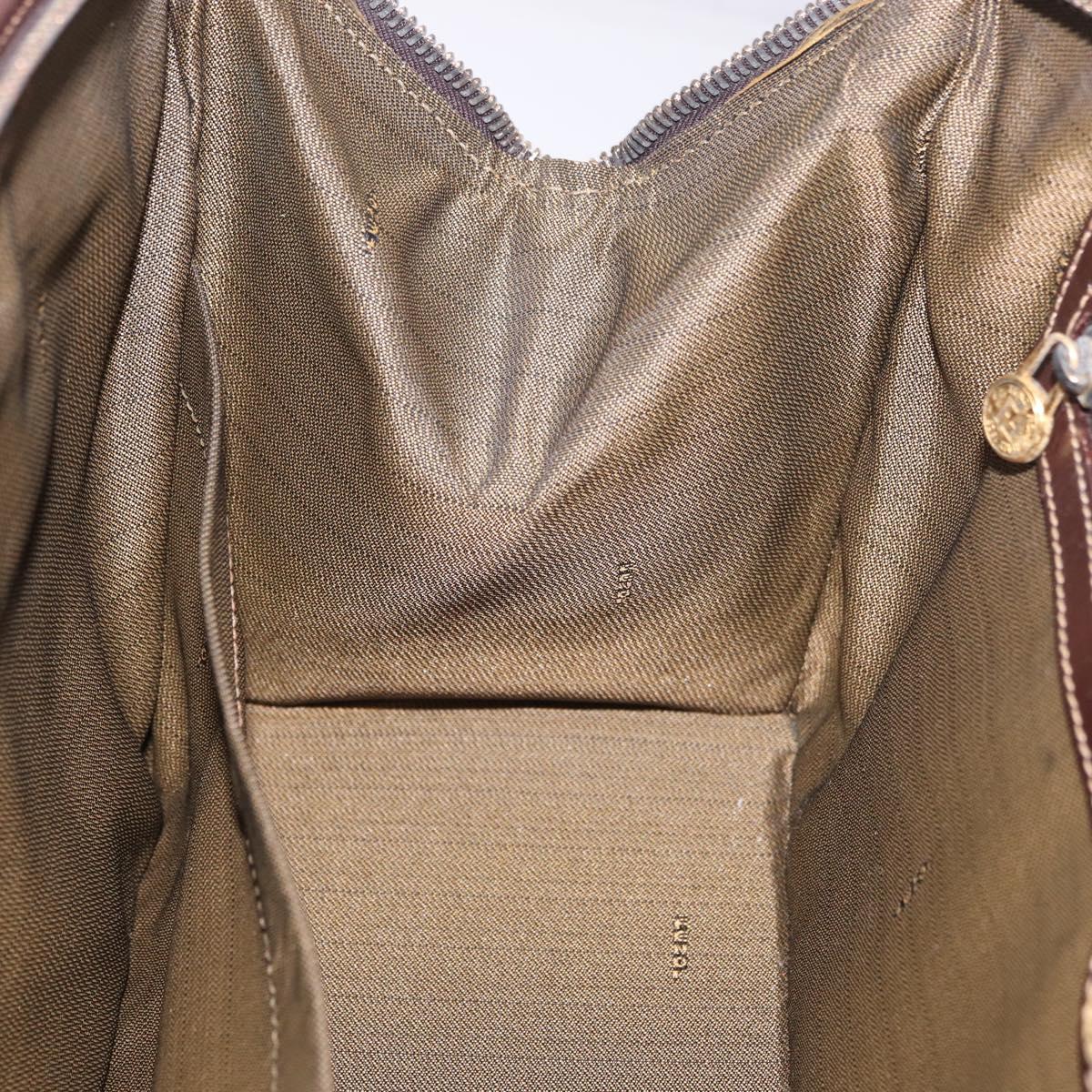 FENDI Zucca Canvas Hand Bag 2way Black Brown Auth 181104