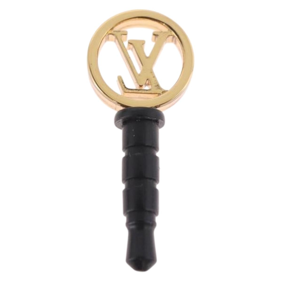 LOUIS VUITTON Earphone Jack metal Gold M61014 LV Auth 181106