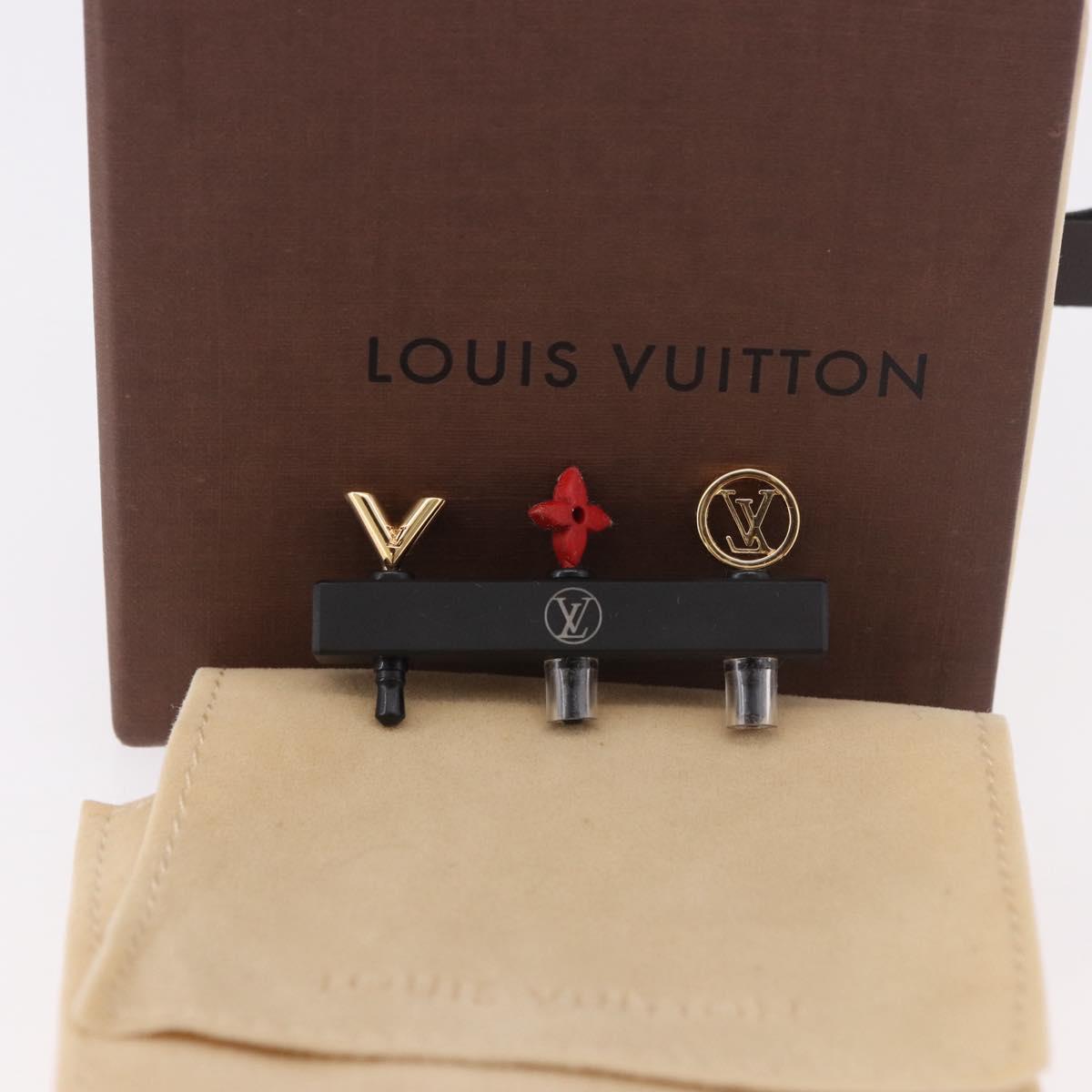 LOUIS VUITTON Earphone Jack metal Gold M61014 LV Auth 181106