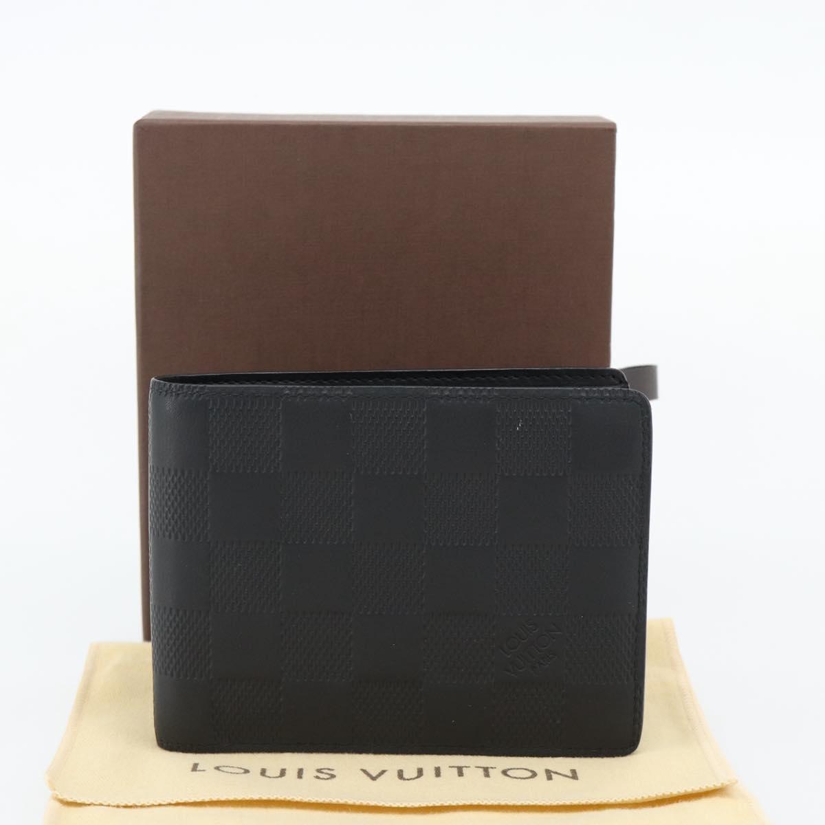 LOUIS VUITTON Damier Infini Portefeuille Multipull Onyx N63124 LV Auth 181107V