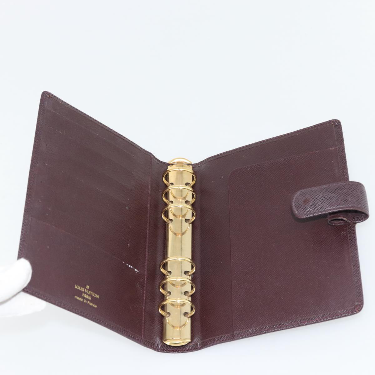 LOUIS VUITTON Taiga Leather Agenda MM Planner Cover Acajou R20416 Auth 181110