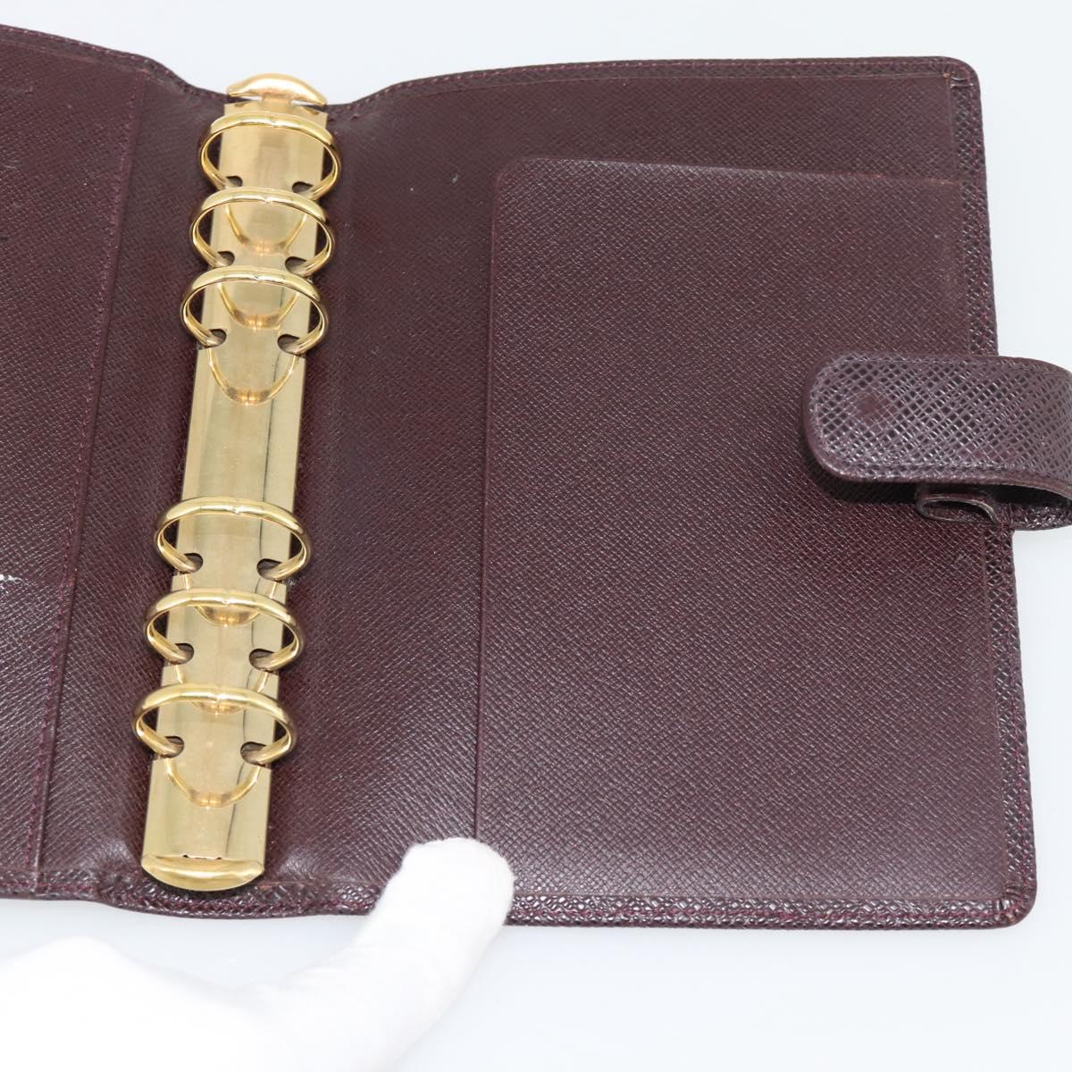 LOUIS VUITTON Taiga Leather Agenda MM Planner Cover Acajou R20416 Auth 181110