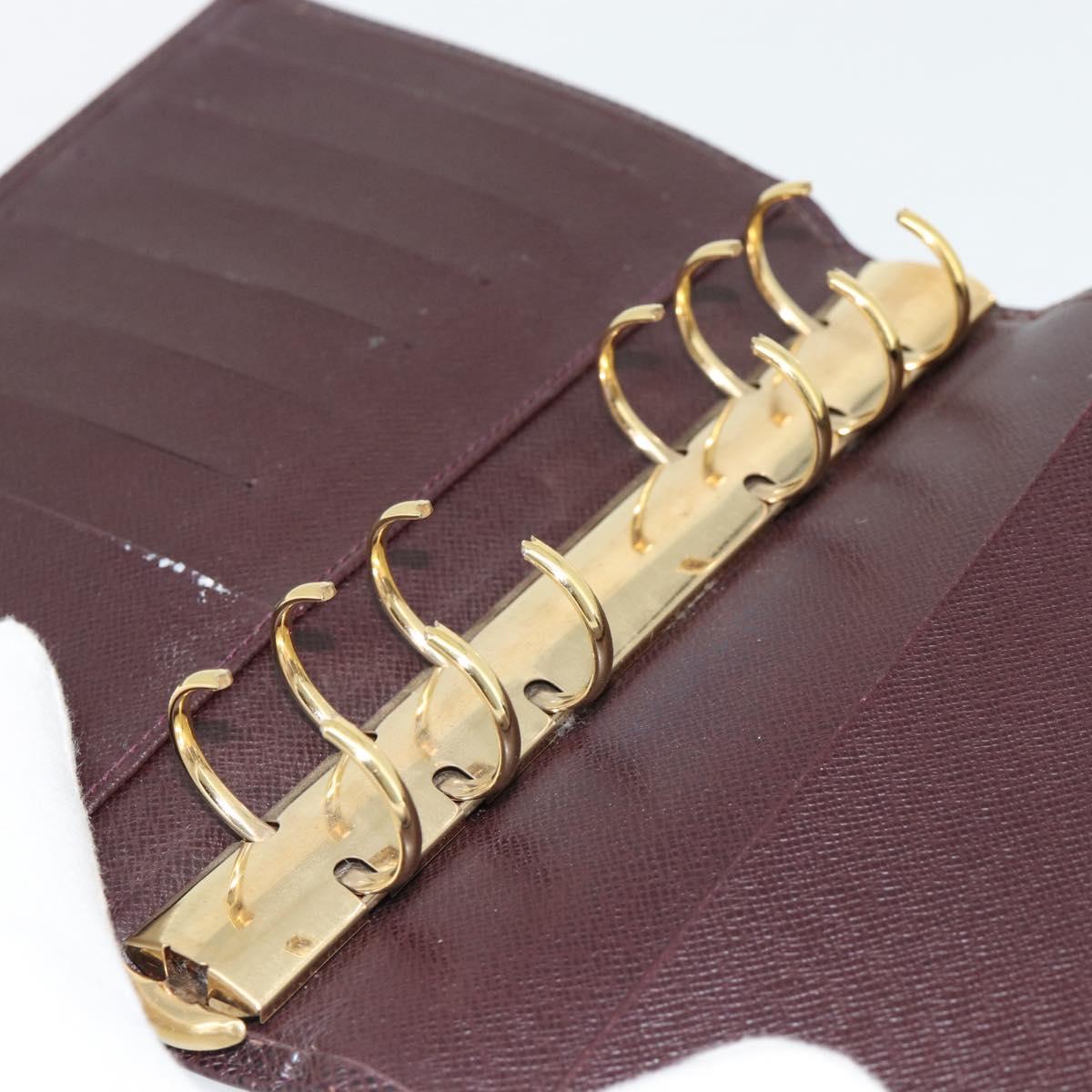 LOUIS VUITTON Taiga Leather Agenda MM Planner Cover Acajou R20416 Auth 181110