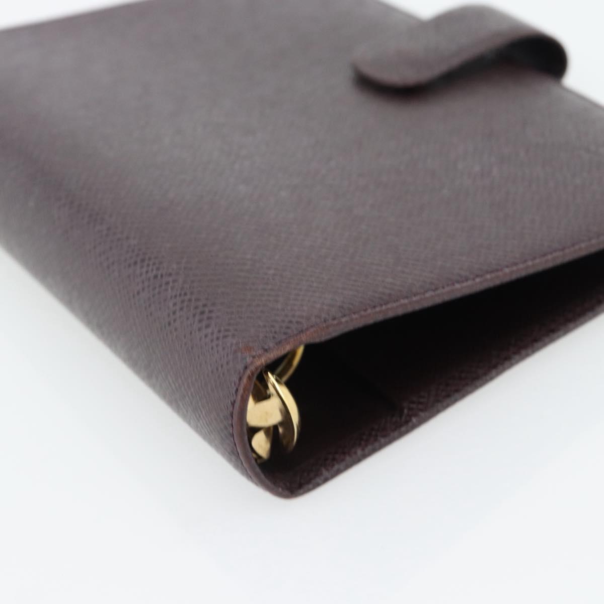 LOUIS VUITTON Taiga Leather Agenda MM Planner Cover Acajou R20416 Auth 181110